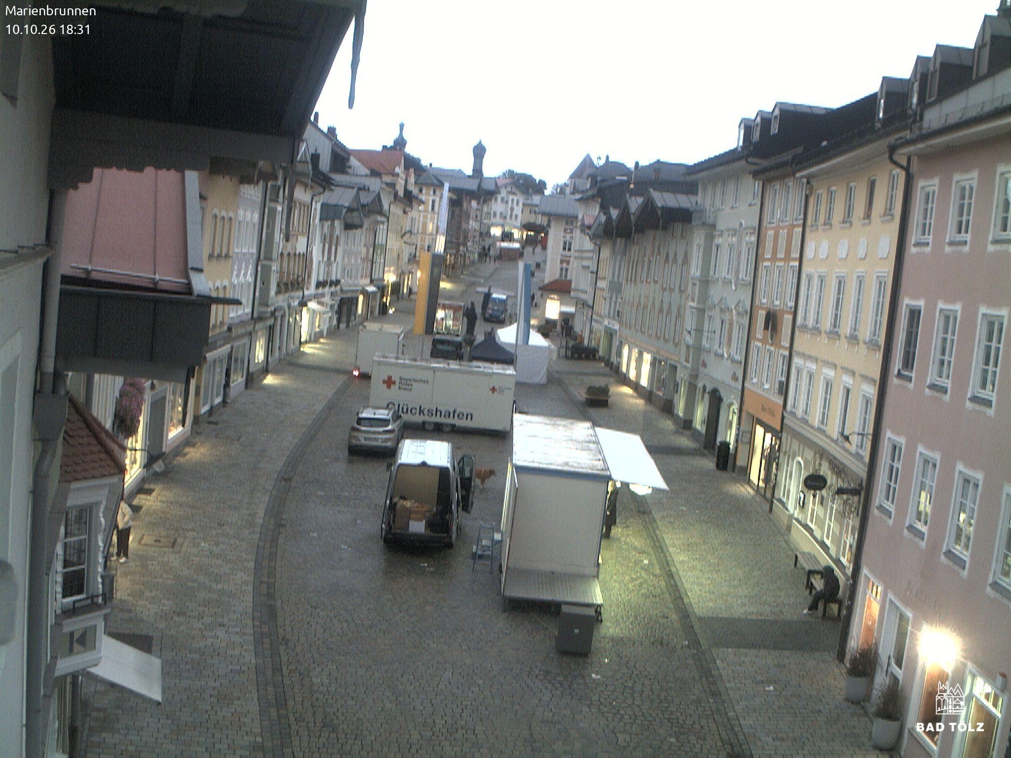 Archiv Foto Webcam Blick auf den Marienbrunnen Bad Tölz