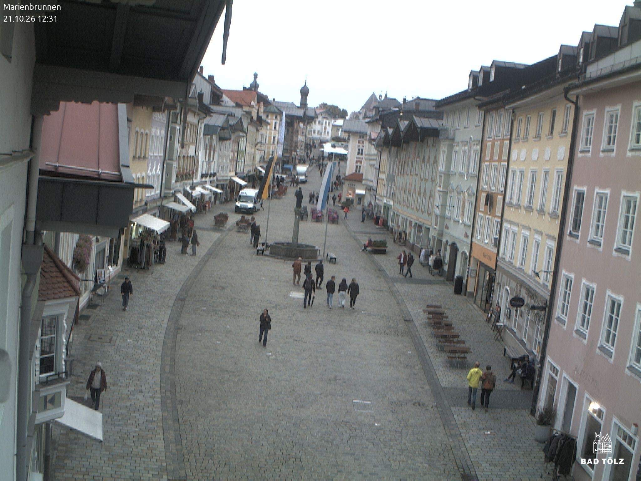 Archiv Foto Webcam Blick auf den Marienbrunnen Bad Tölz