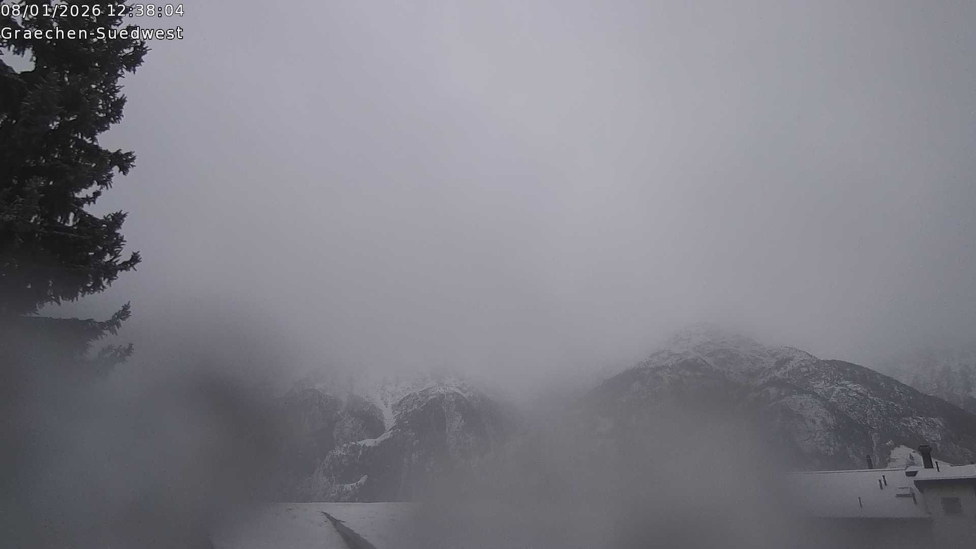 Archiv Foto Webcam Grächen - Blick nach Süd-West