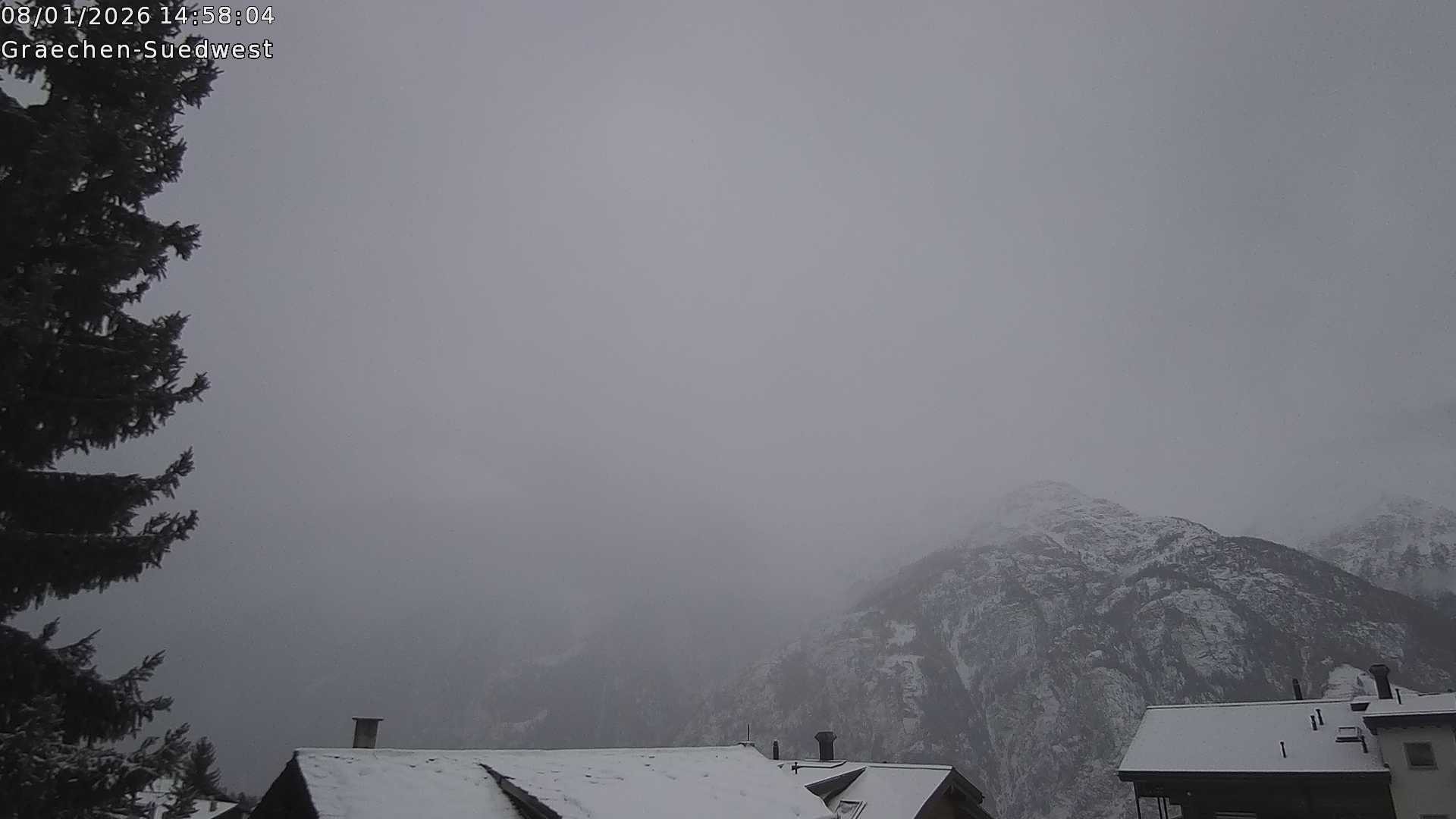 Archiv Foto Webcam Grächen - Blick nach Süd-West