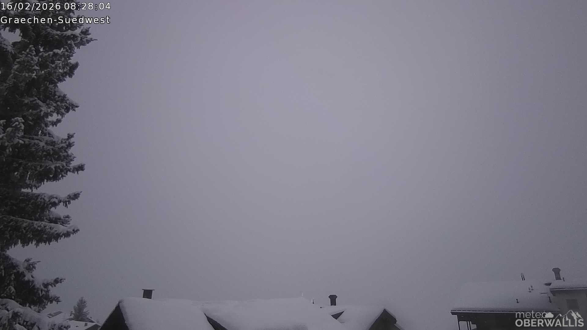 Archiv Foto Webcam Grächen - Blick nach Süd-West