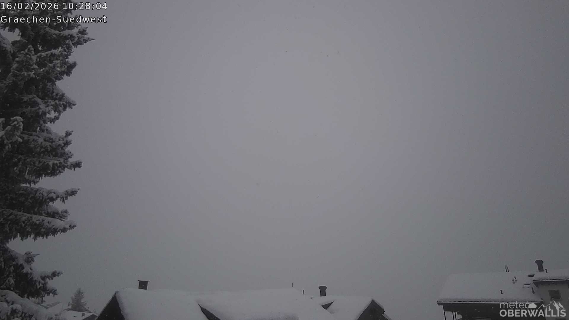 Archiv Foto Webcam Grächen - Blick nach Süd-West