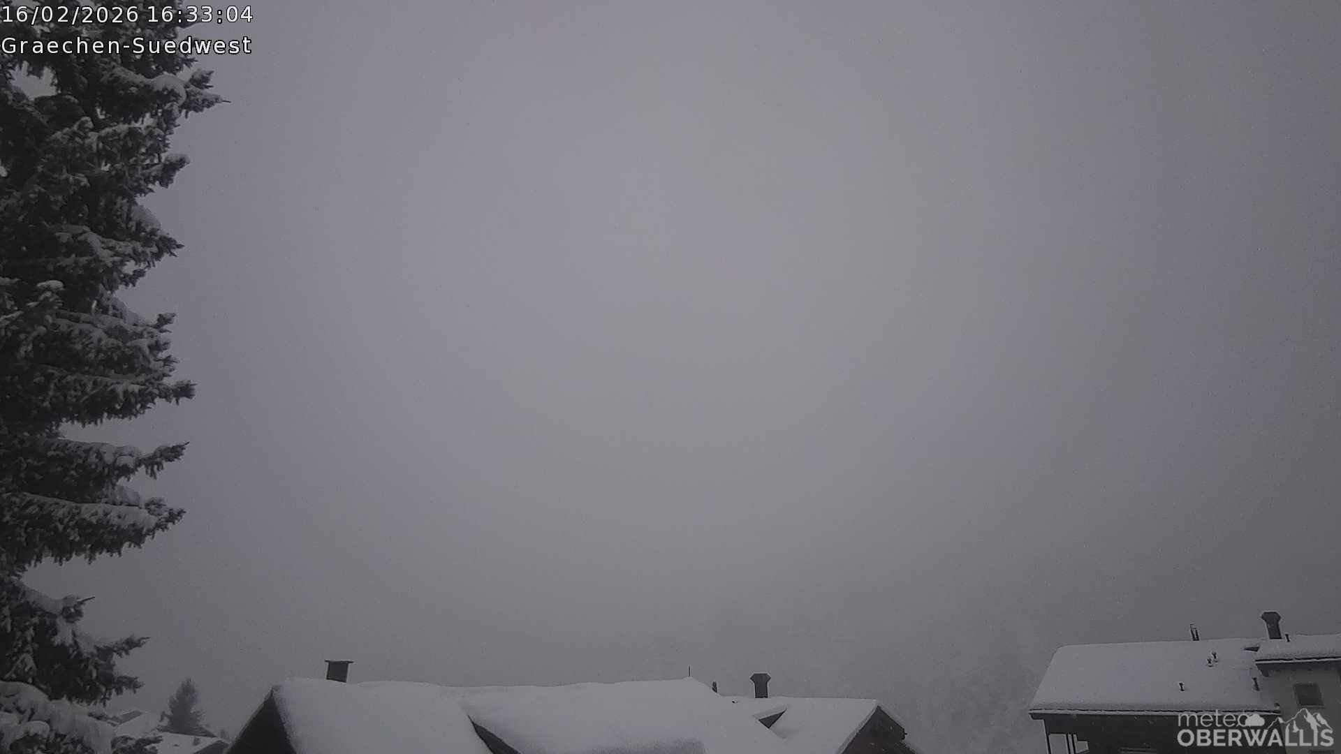 Archiv Foto Webcam Grächen - Blick nach Süd-West