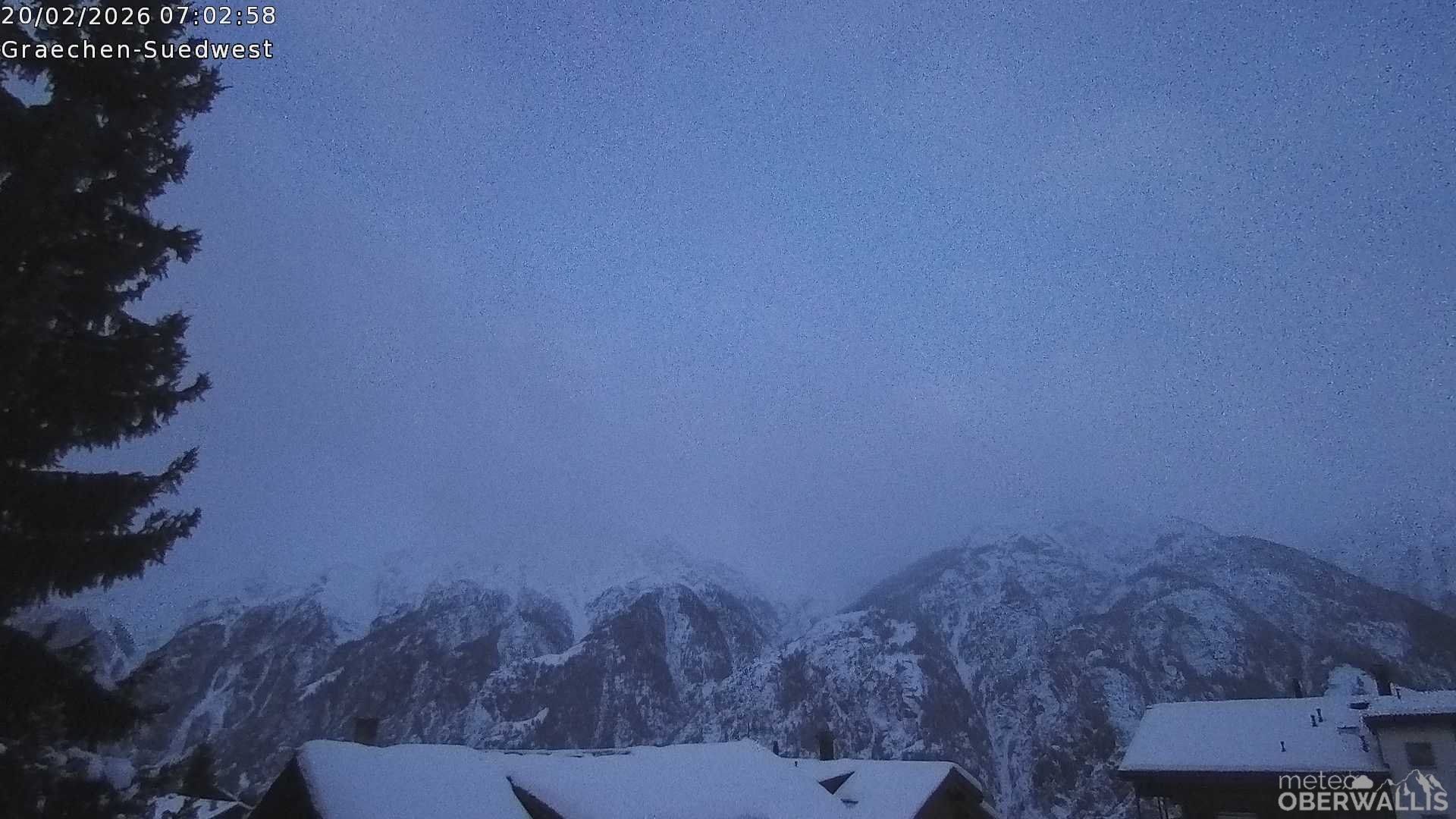 Archiv Foto Webcam Grächen - Blick nach Süd-West