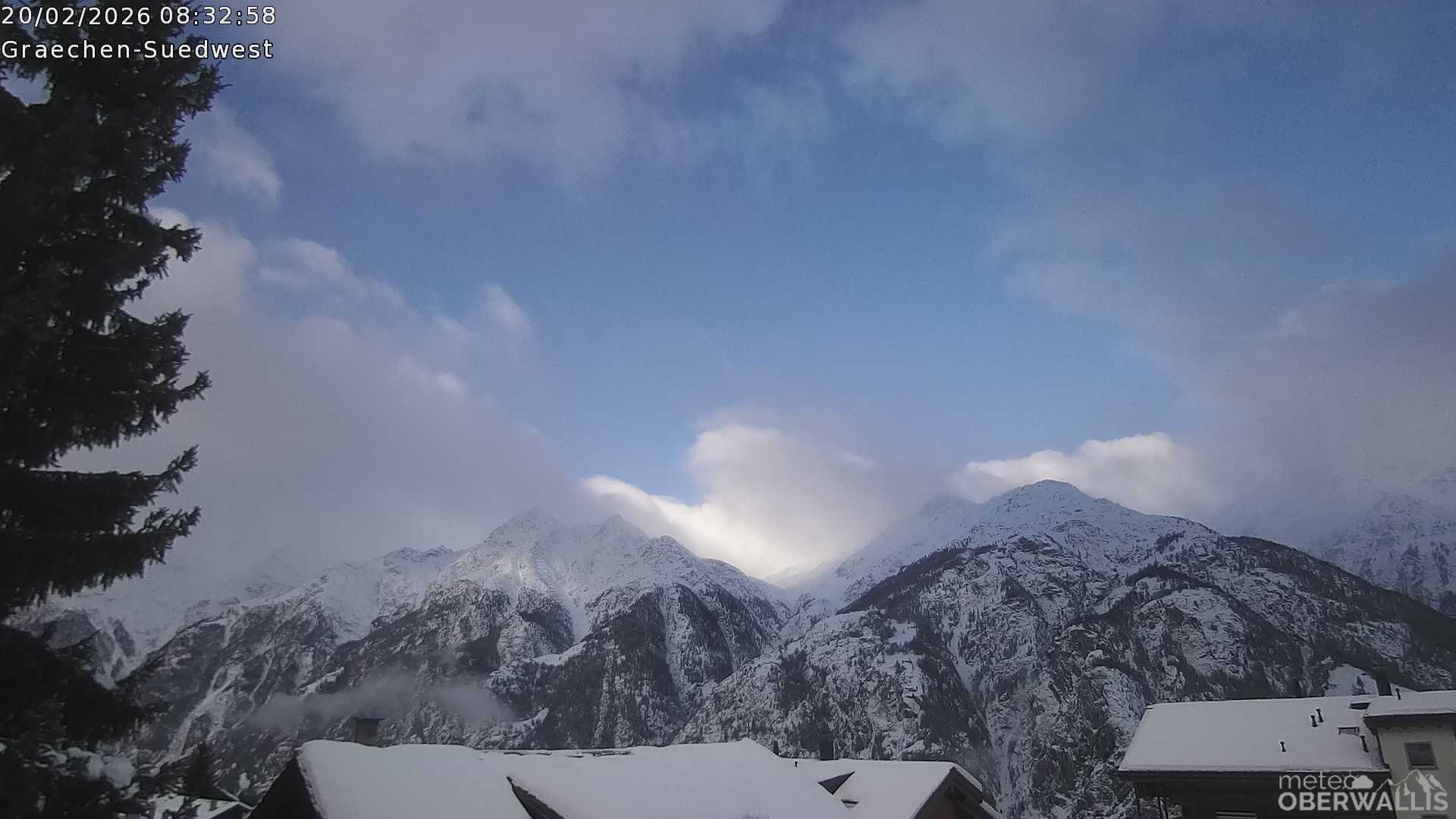 Archiv Foto Webcam Grächen - Blick nach Süd-West