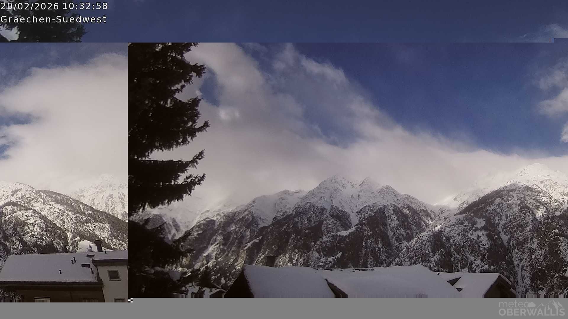 Archiv Foto Webcam Grächen - Blick nach Süd-West