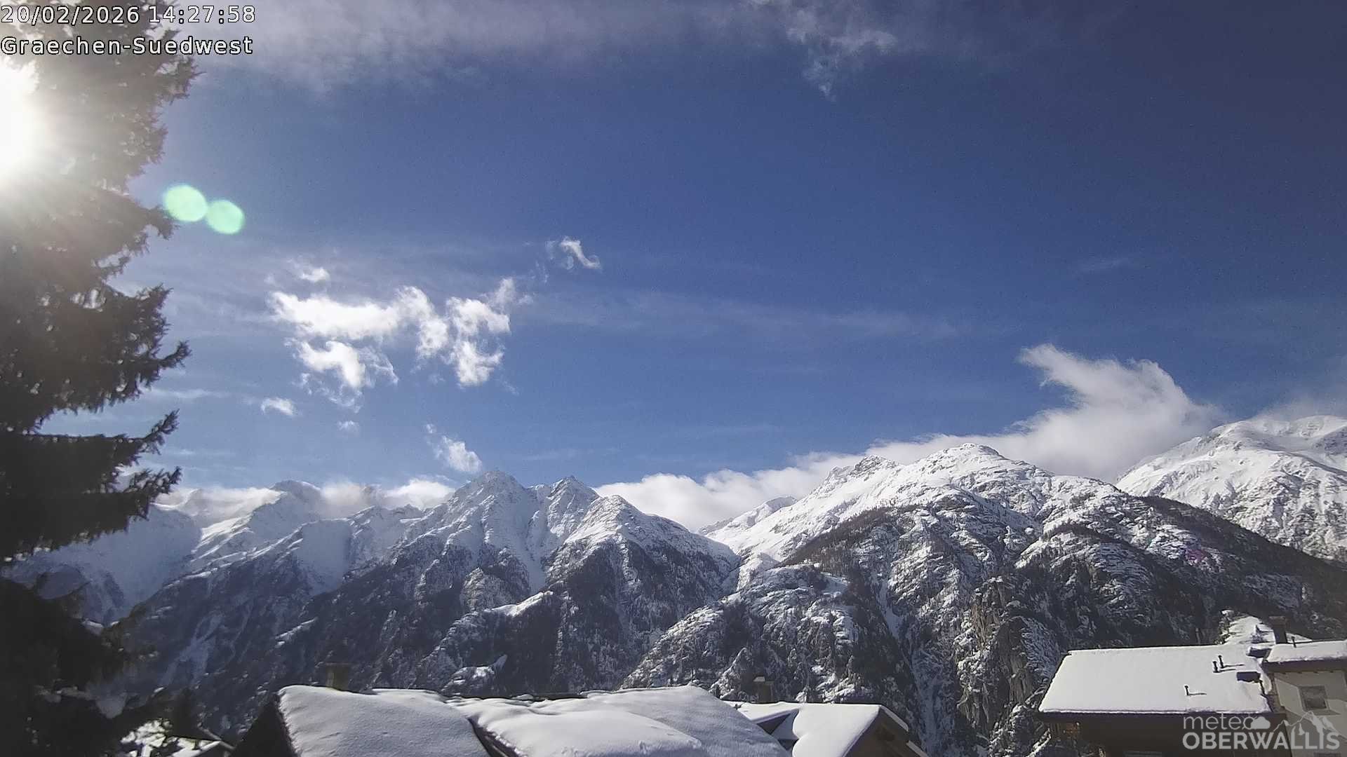 Archiv Foto Webcam Grächen - Blick nach Süd-West