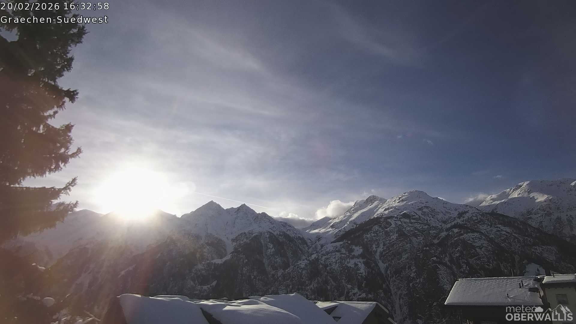 Archiv Foto Webcam Grächen - Blick nach Süd-West
