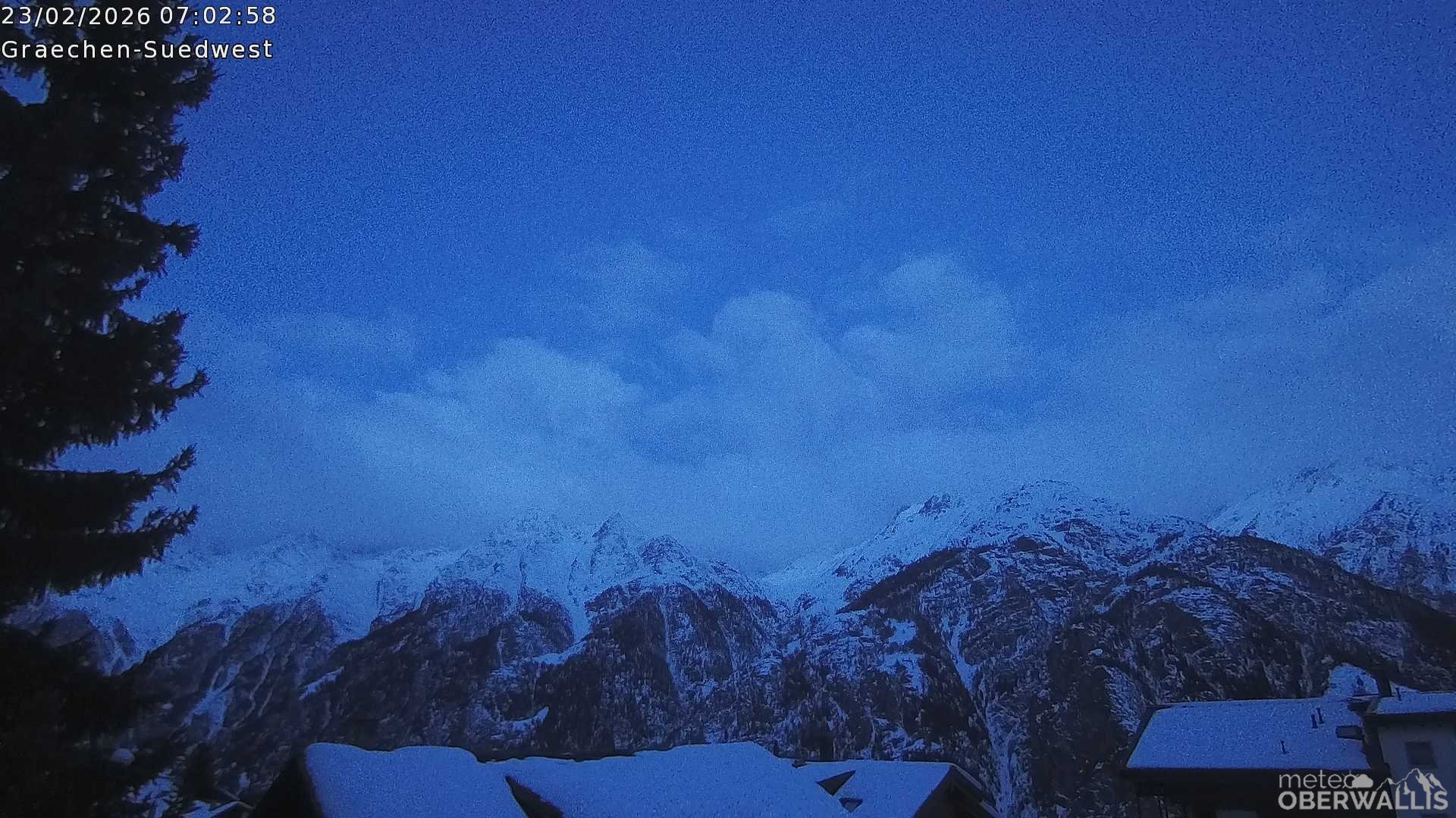 Archiv Foto Webcam Grächen - Blick nach Süd-West