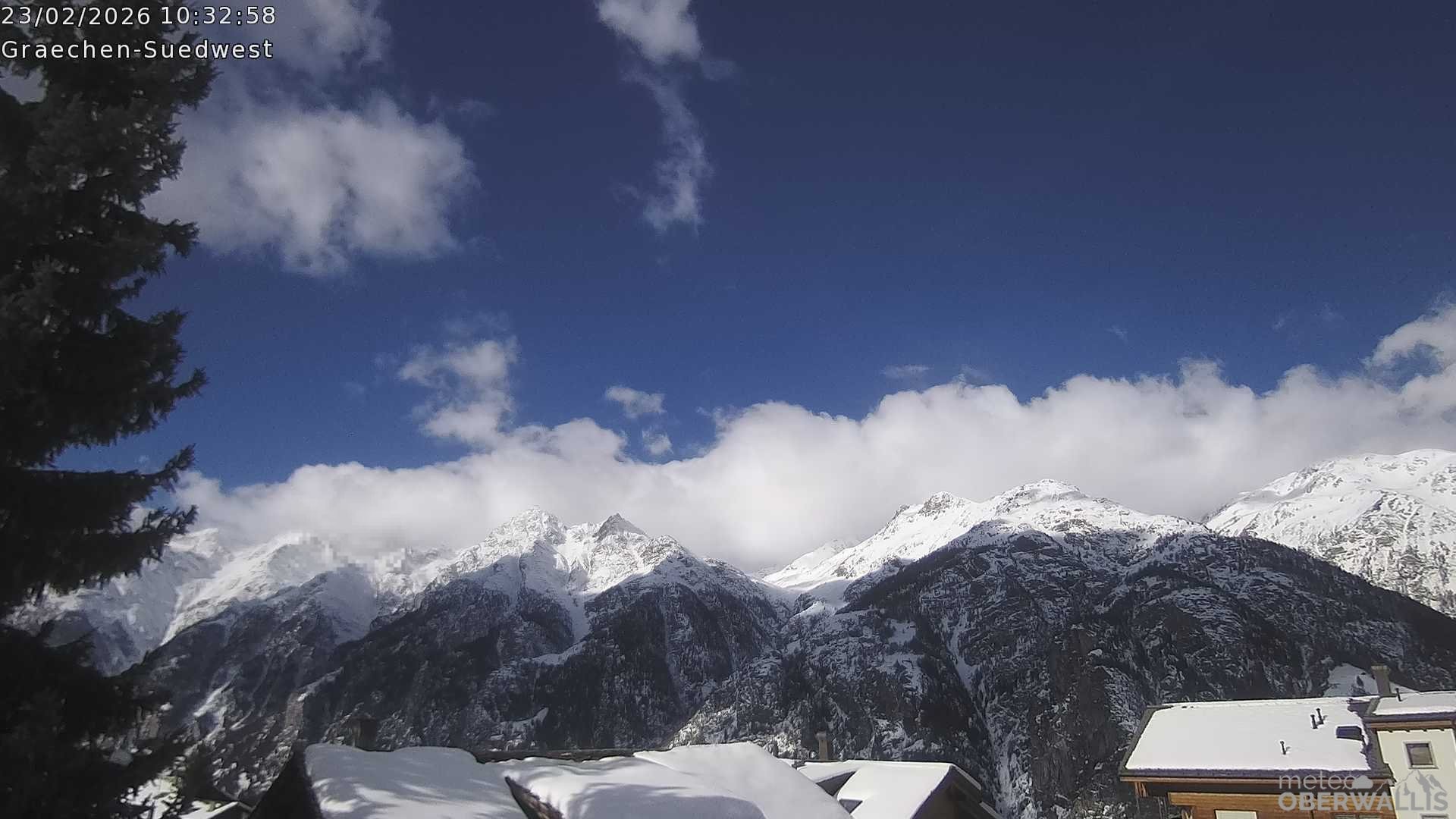 Archiv Foto Webcam Grächen - Blick nach Süd-West