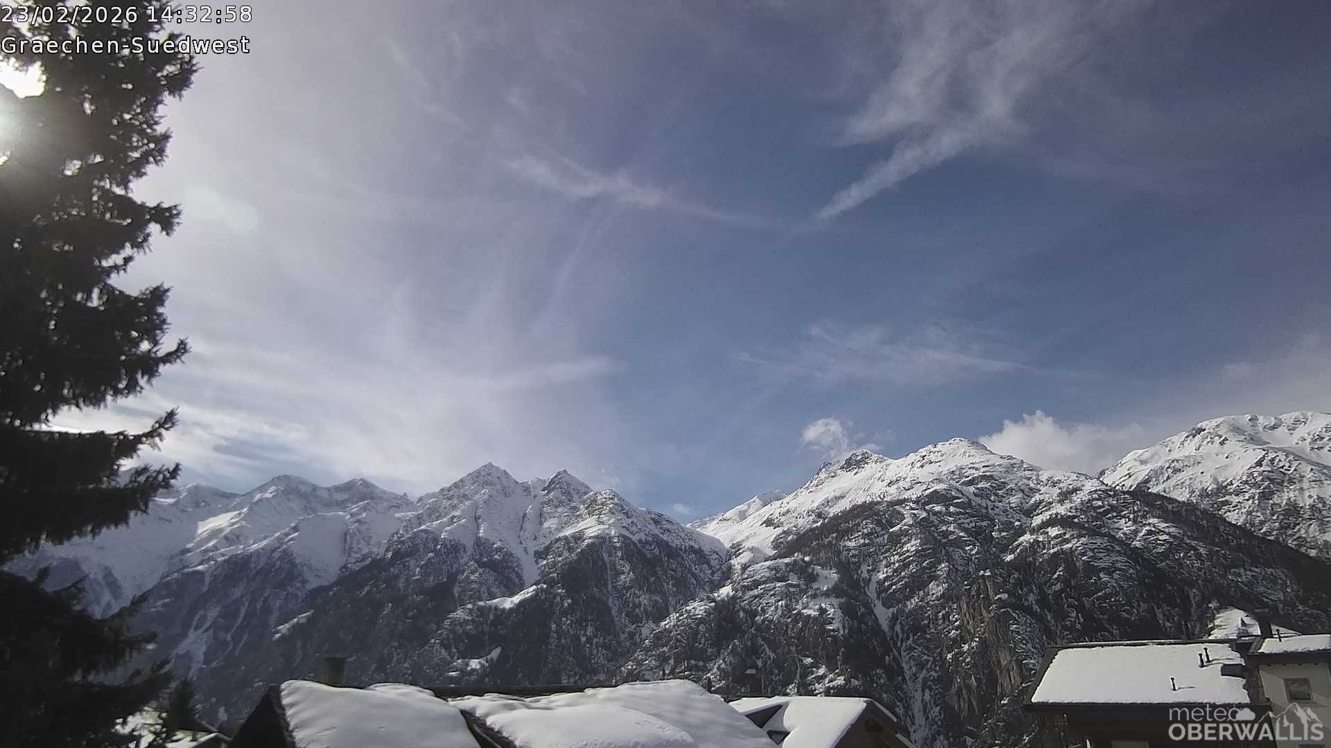 Archiv Foto Webcam Grächen - Blick nach Süd-West