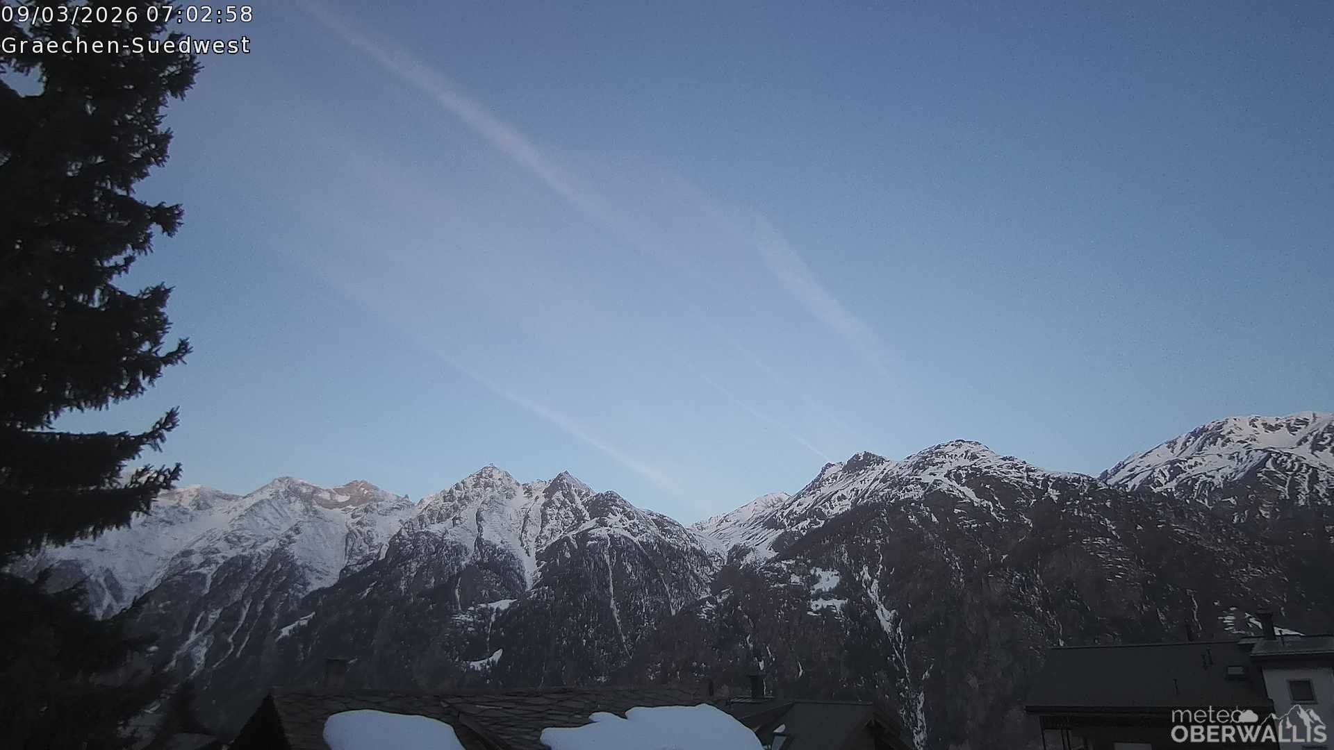 Archiv Foto Webcam Grächen - Blick nach Süd-West