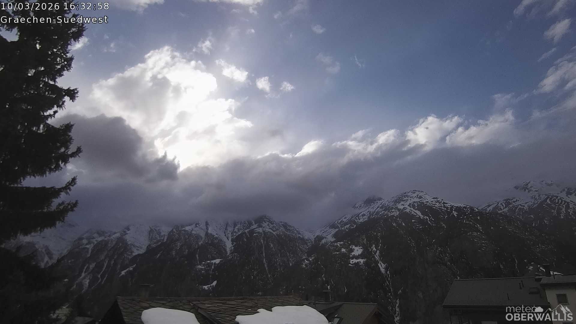 Archiv Foto Webcam Grächen - Blick nach Süd-West