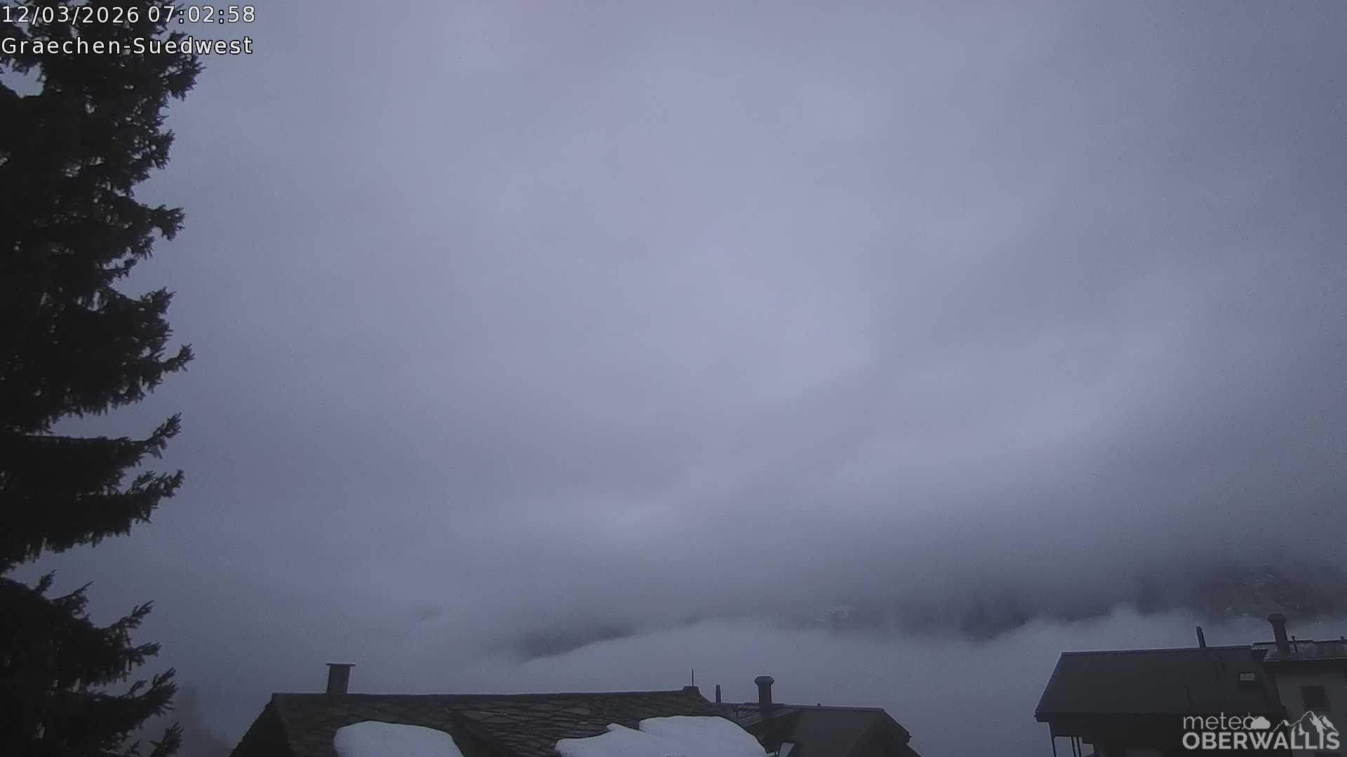 Archiv Foto Webcam Grächen - Blick nach Süd-West