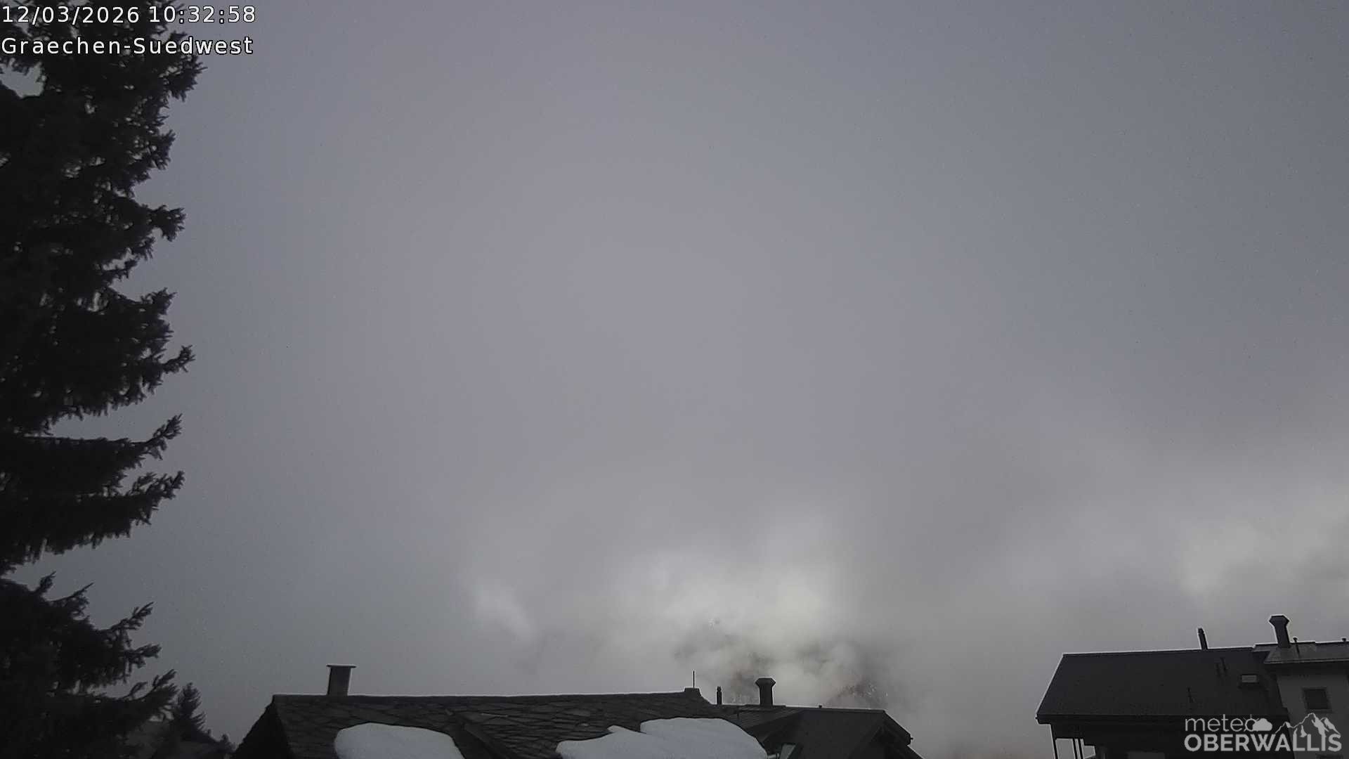 Archiv Foto Webcam Grächen - Blick nach Süd-West