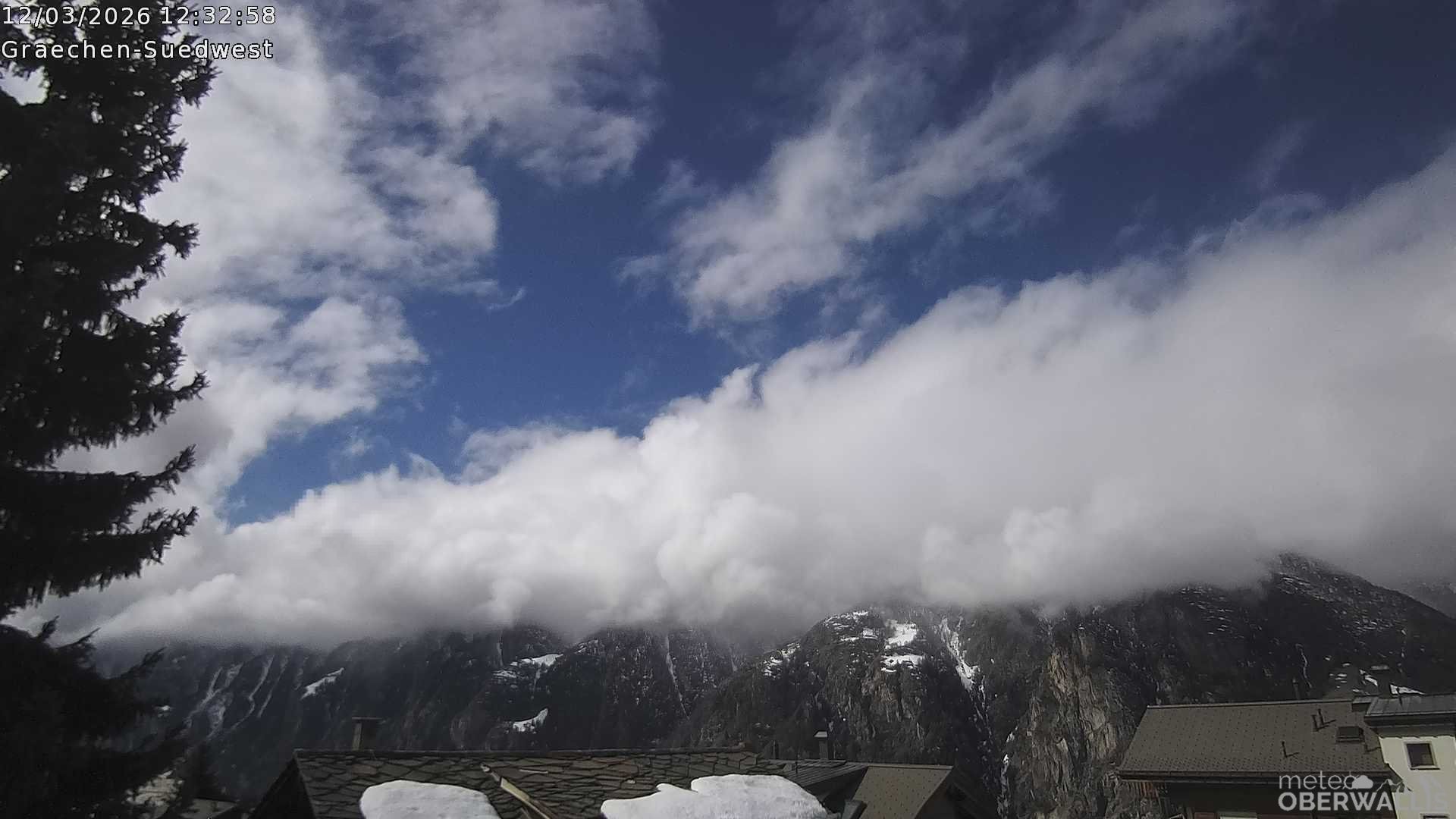 Archiv Foto Webcam Grächen - Blick nach Süd-West