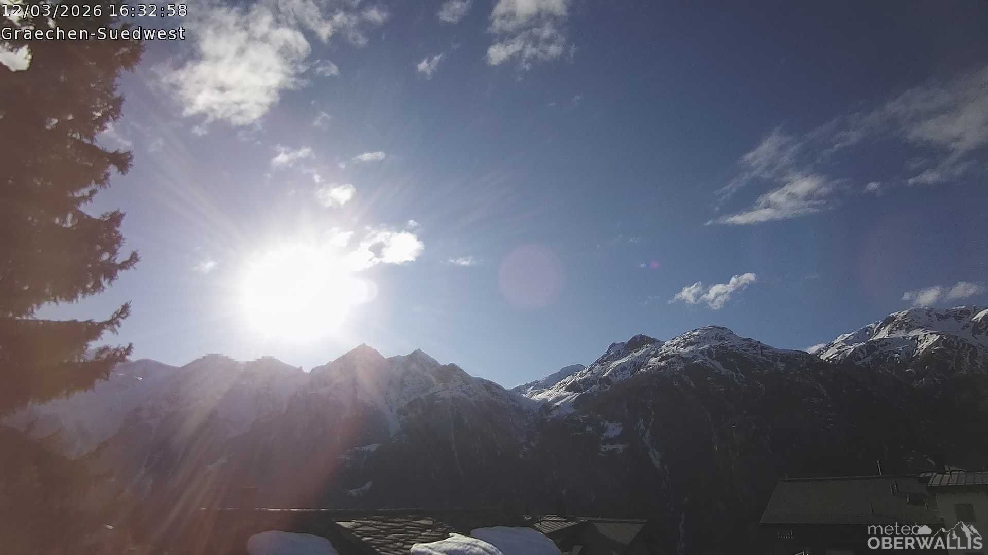 Archiv Foto Webcam Grächen - Blick nach Süd-West