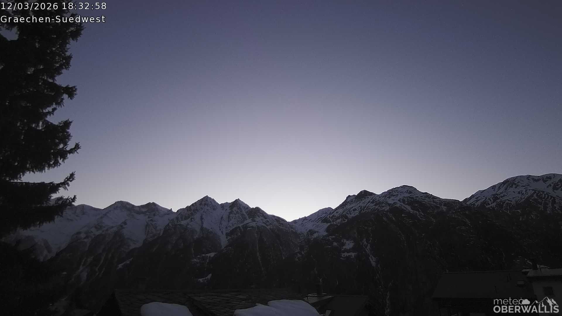 Archiv Foto Webcam Grächen - Blick nach Süd-West