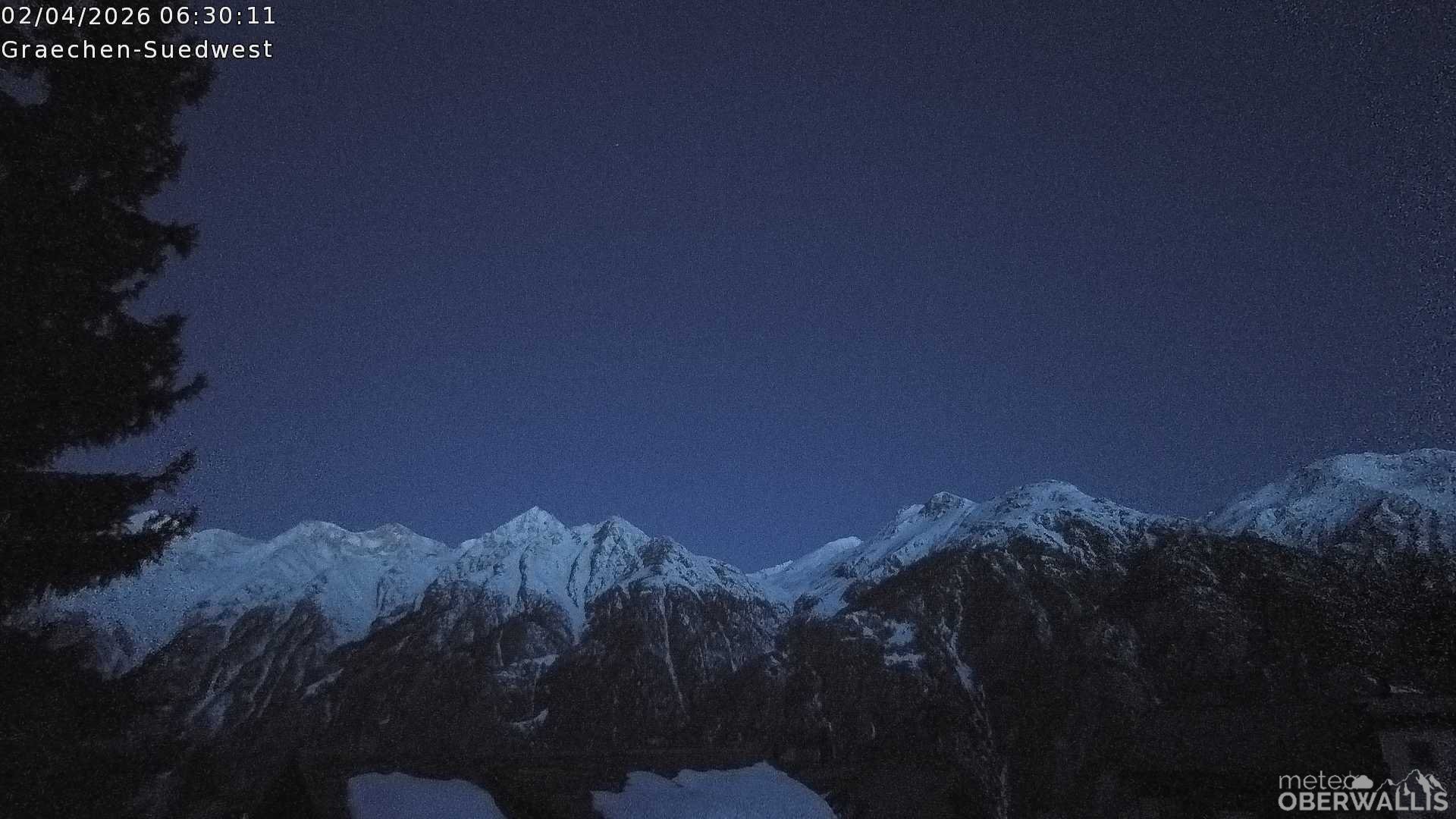 Archiv Foto Webcam Grächen - Blick nach Süd-West