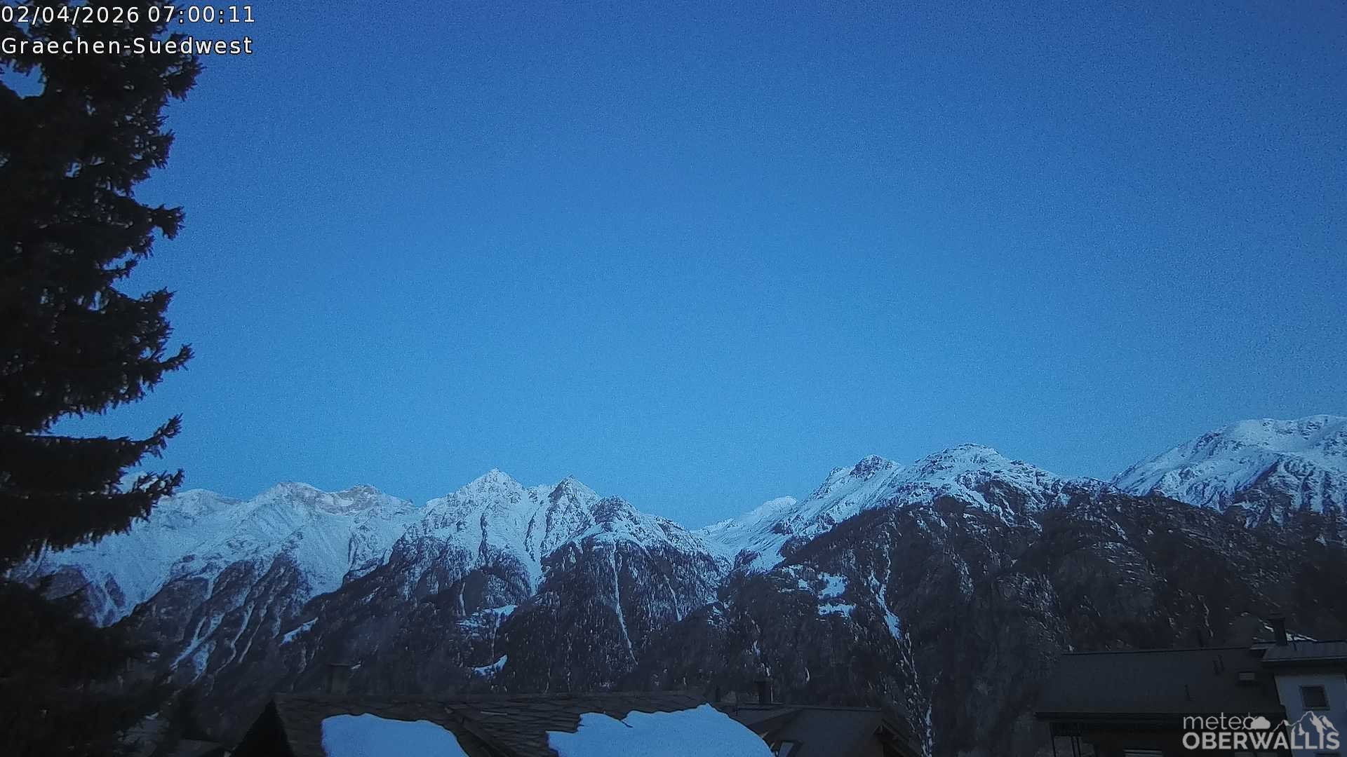 Archiv Foto Webcam Grächen - Blick nach Süd-West