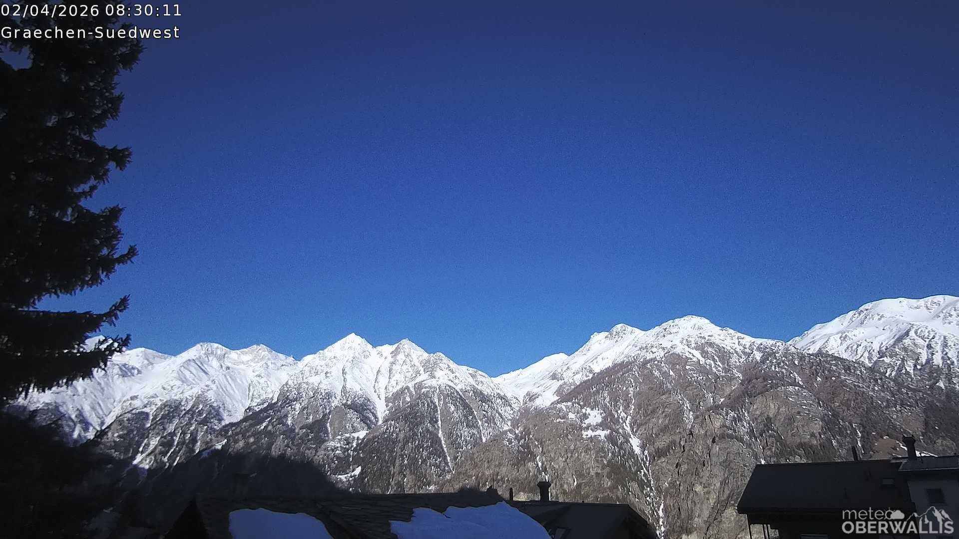 Archiv Foto Webcam Grächen - Blick nach Süd-West