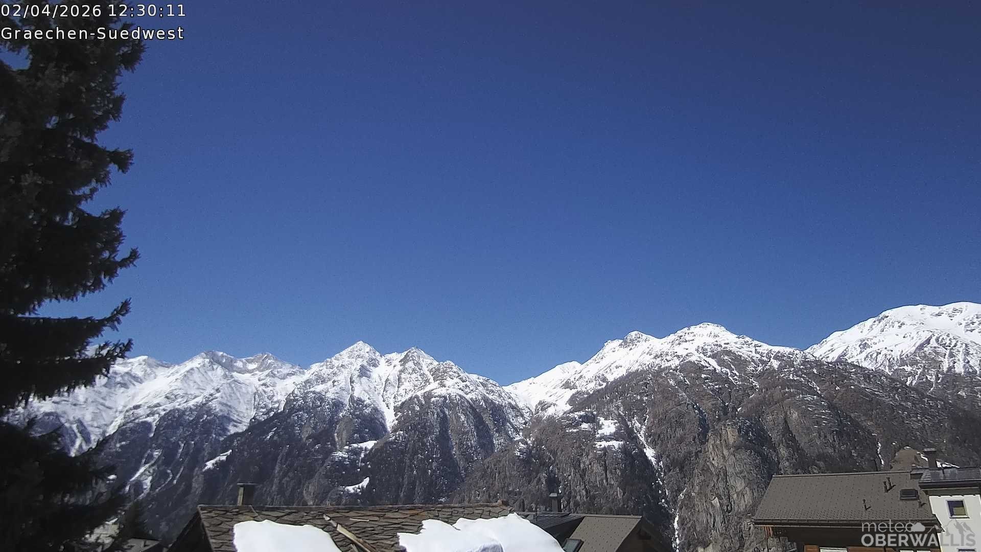 Archiv Foto Webcam Grächen - Blick nach Süd-West