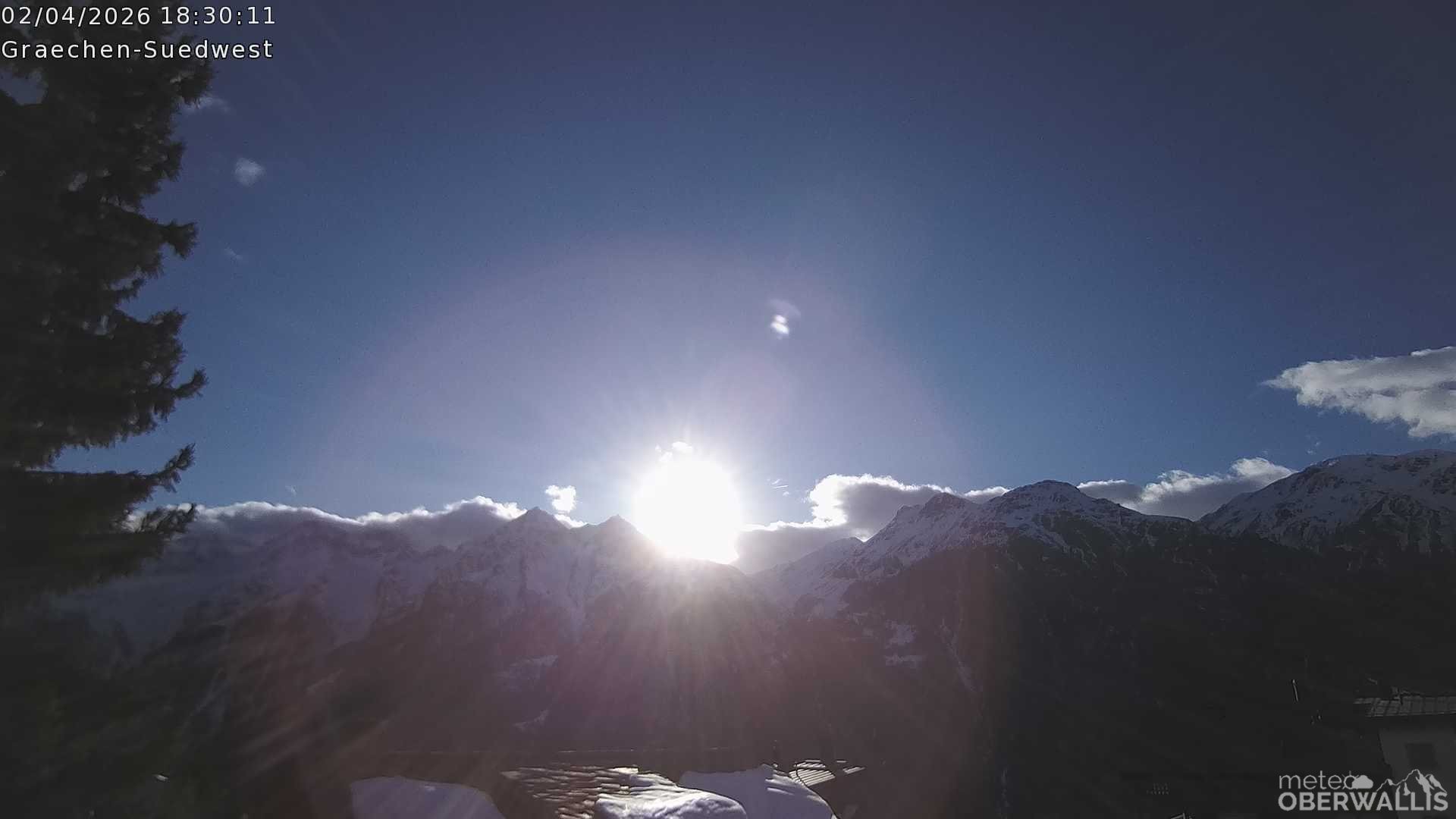 Archiv Foto Webcam Grächen - Blick nach Süd-West