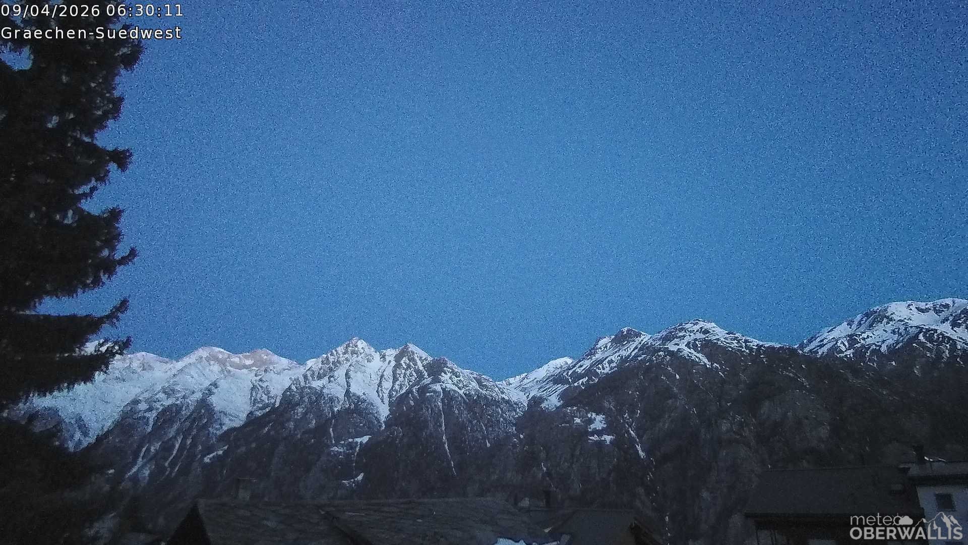 Archiv Foto Webcam Grächen - Blick nach Süd-West