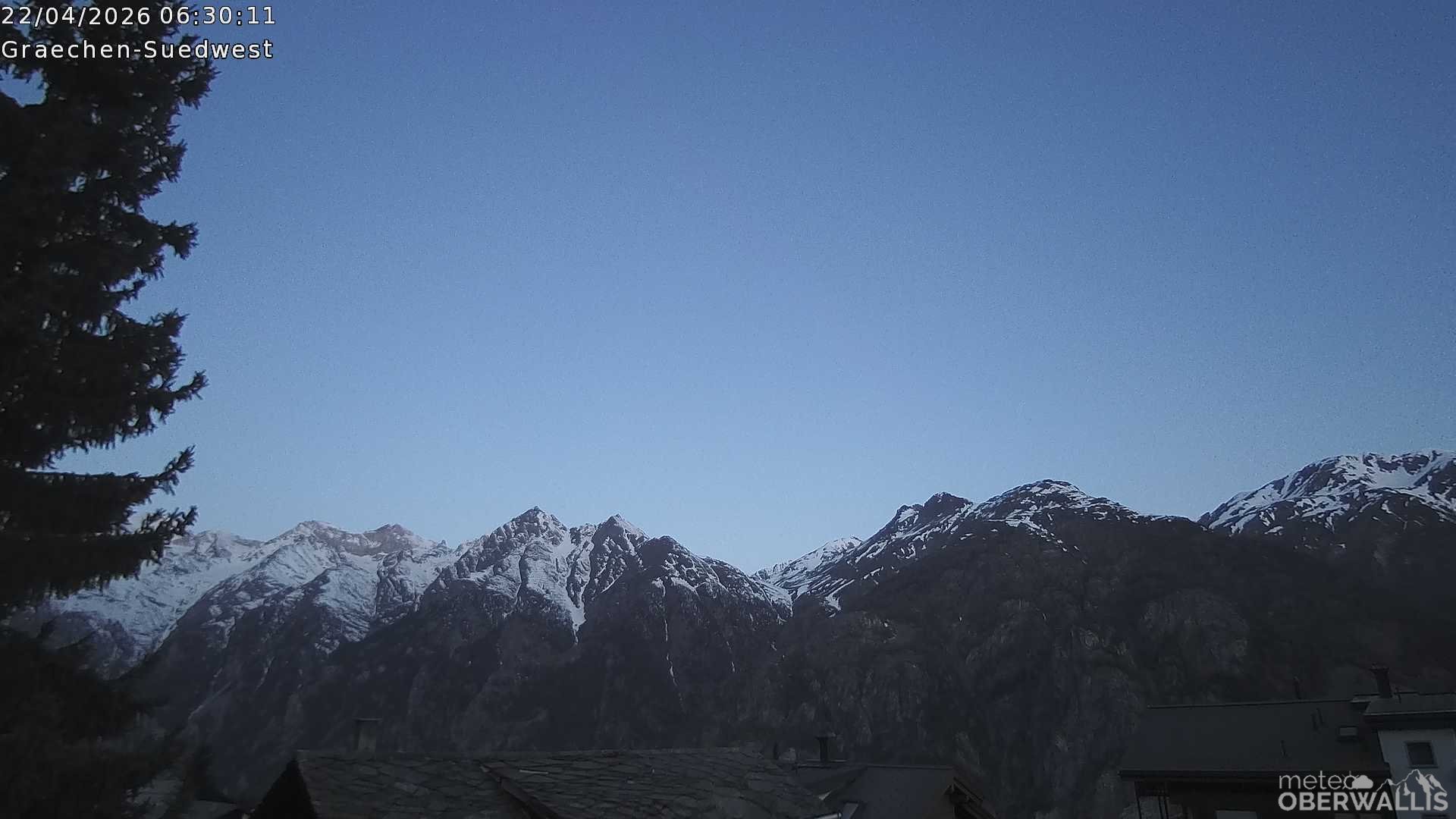 Archiv Foto Webcam Grächen - Blick nach Süd-West