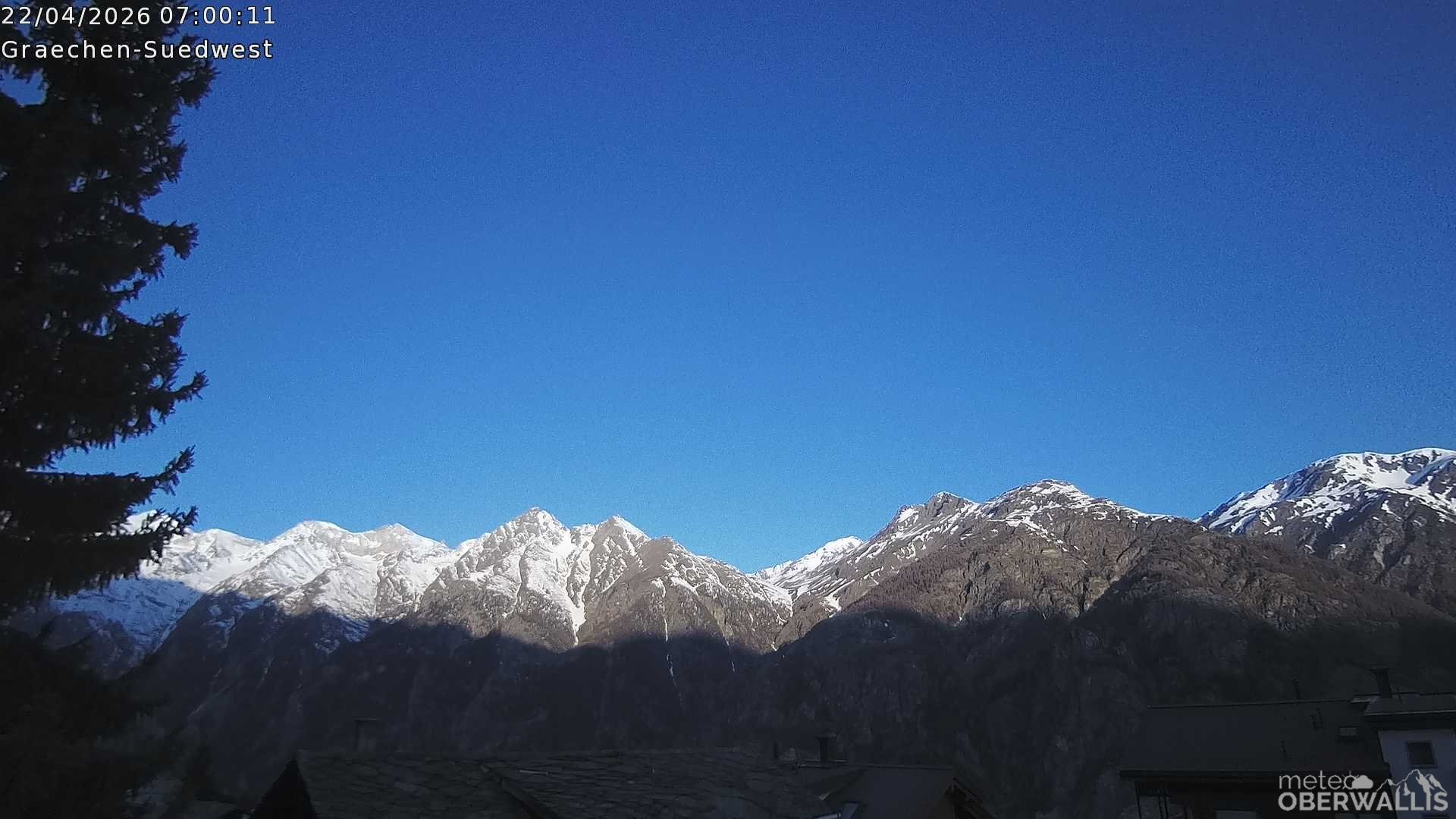 Archiv Foto Webcam Grächen - Blick nach Süd-West