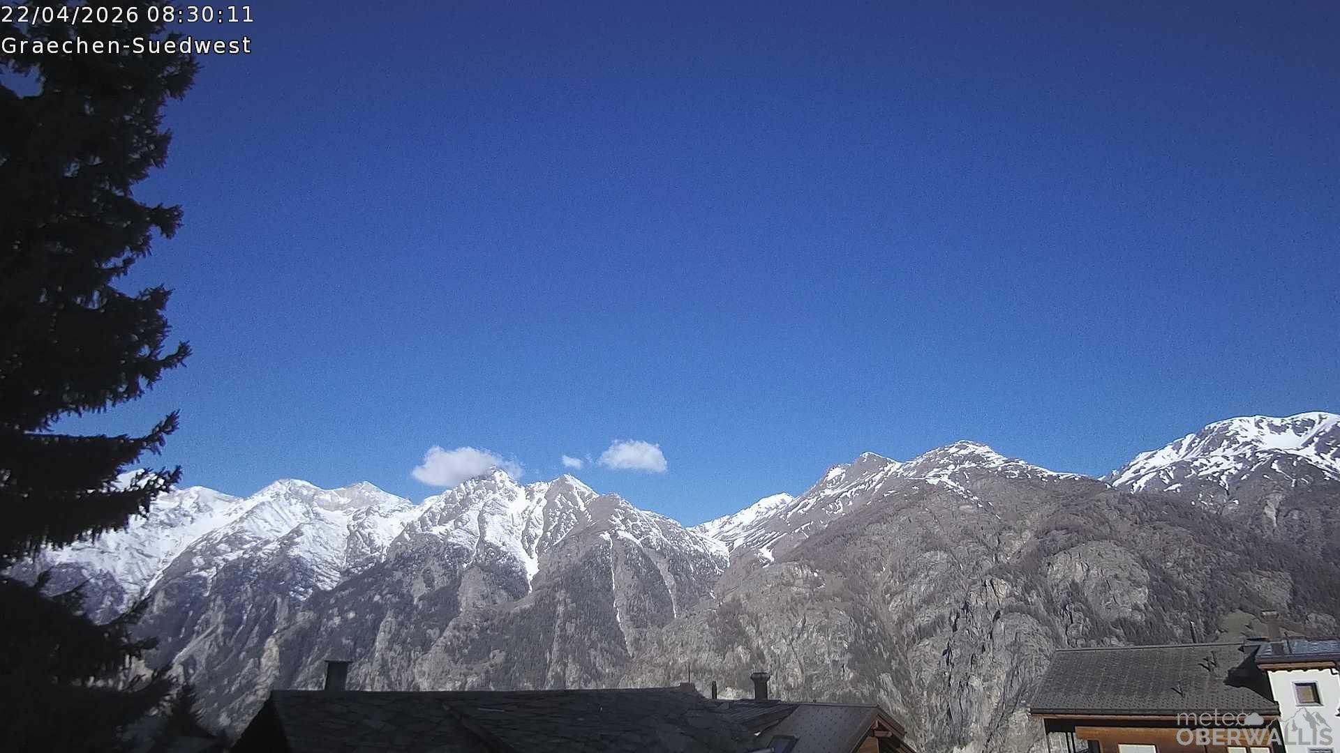 Archiv Foto Webcam Grächen - Blick nach Süd-West