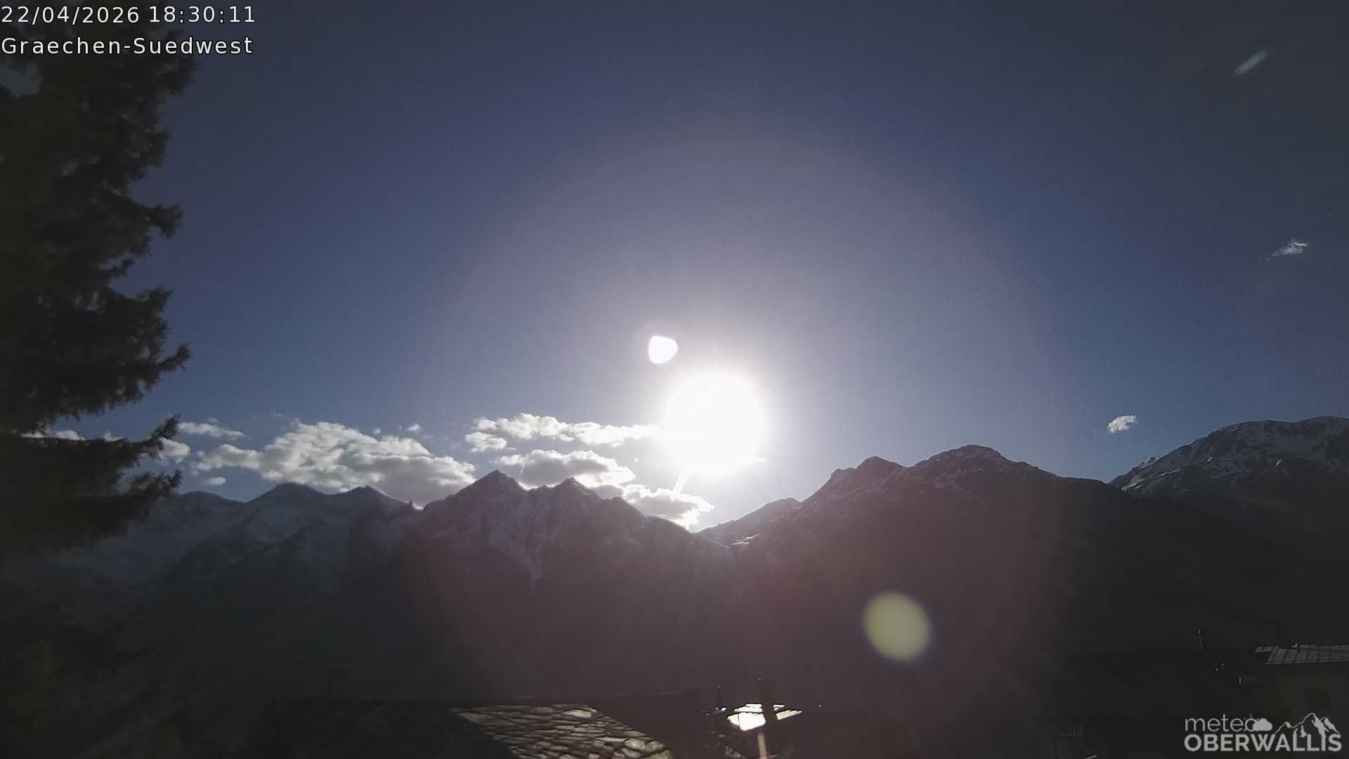 Archiv Foto Webcam Grächen - Blick nach Süd-West