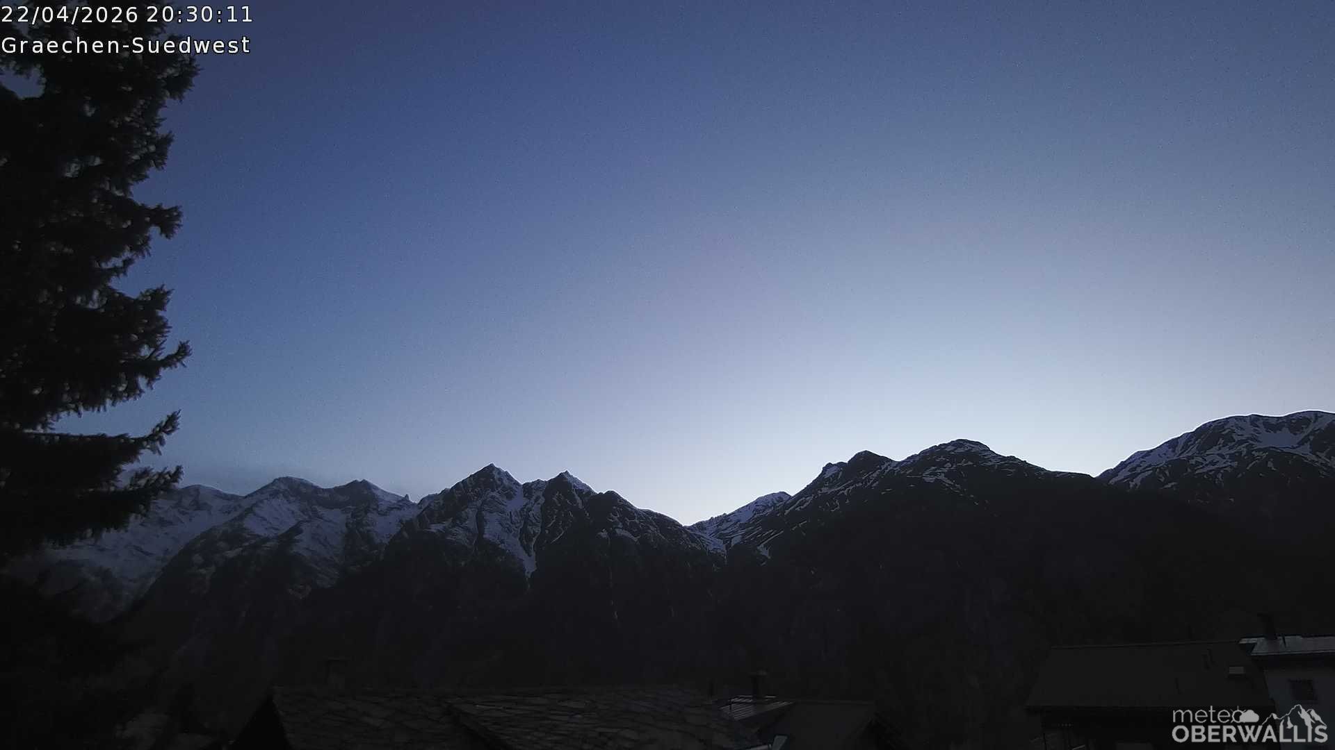 Archiv Foto Webcam Grächen - Blick nach Süd-West