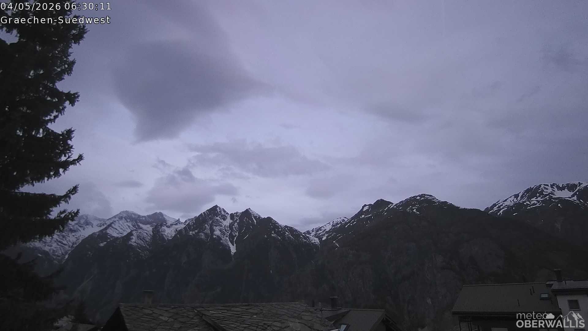 Archiv Foto Webcam Grächen - Blick nach Süd-West