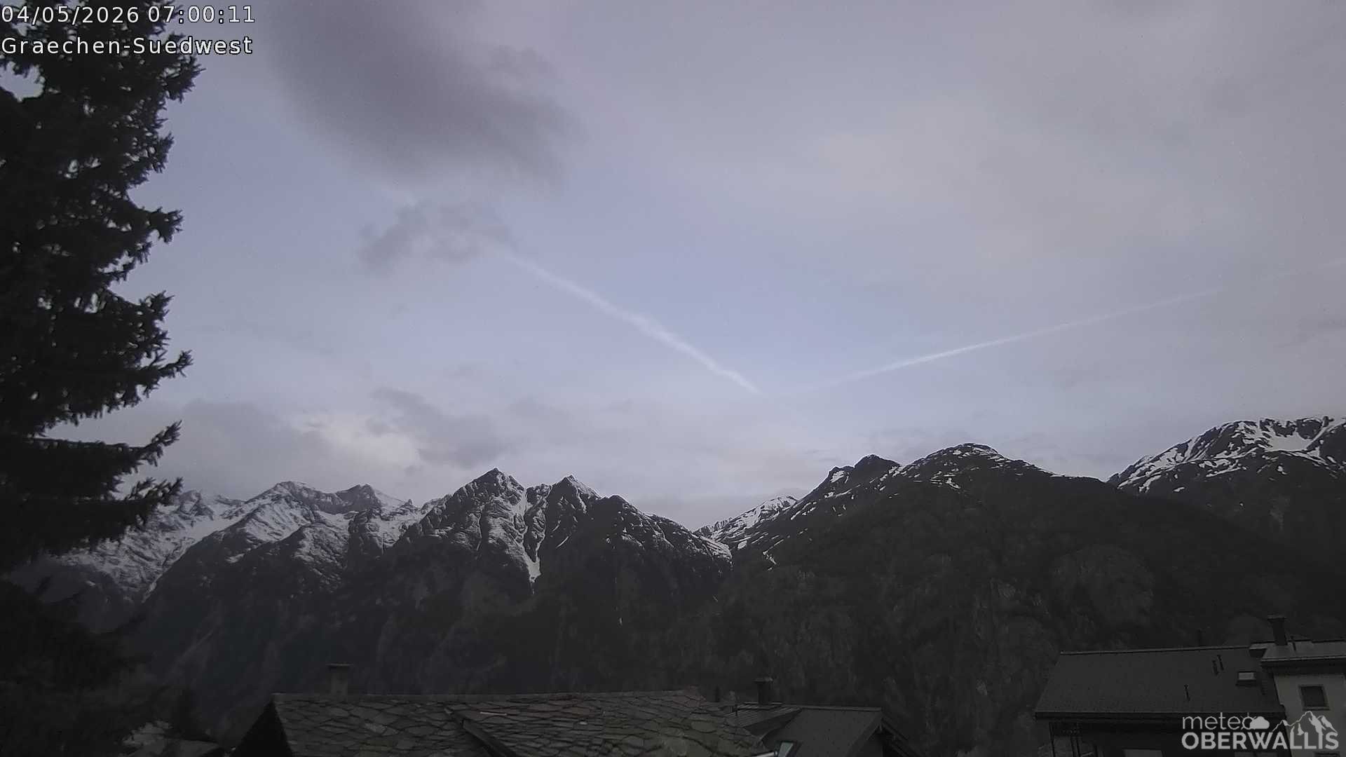 Archiv Foto Webcam Grächen - Blick nach Süd-West