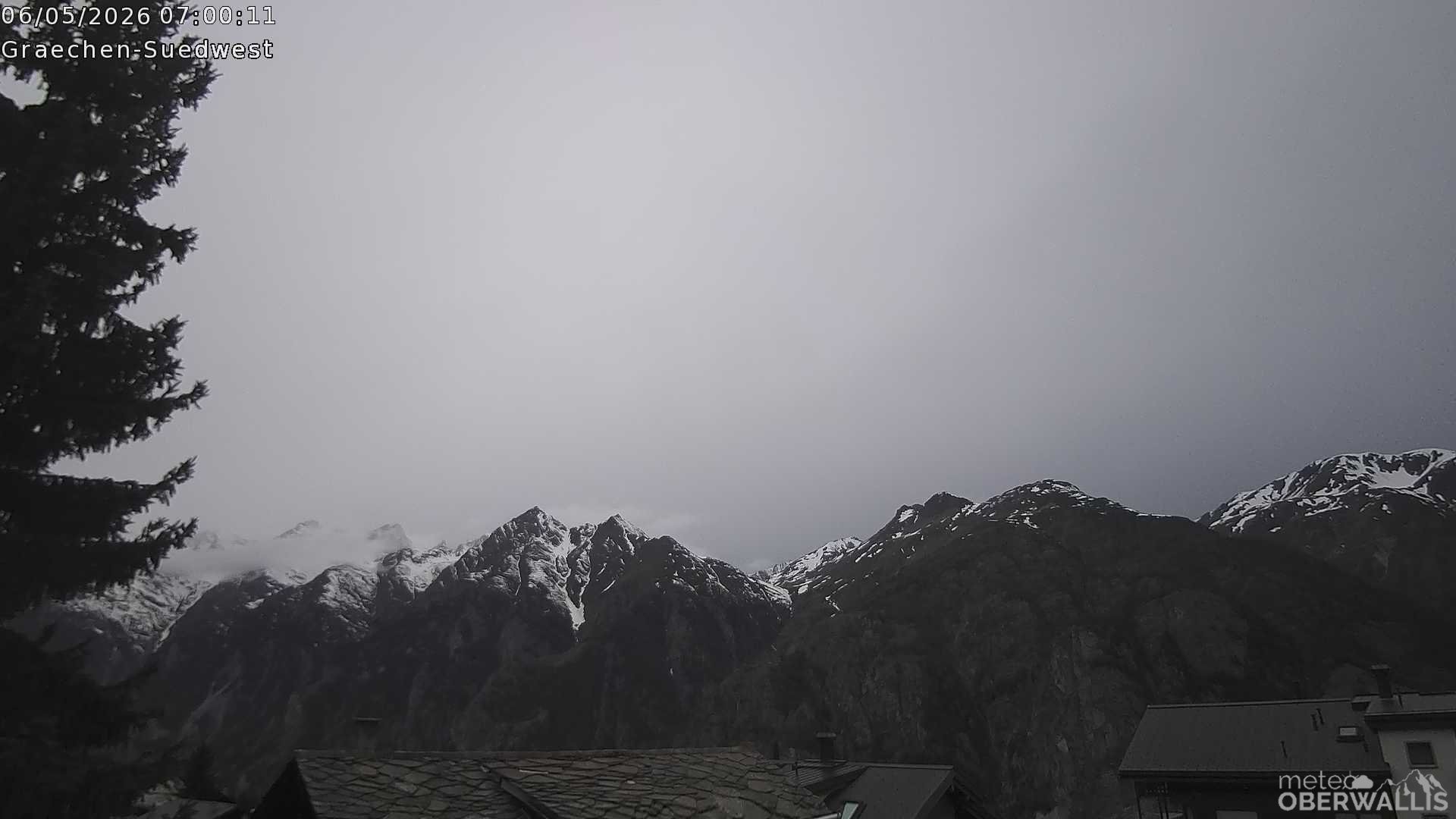 Archiv Foto Webcam Grächen - Blick nach Süd-West