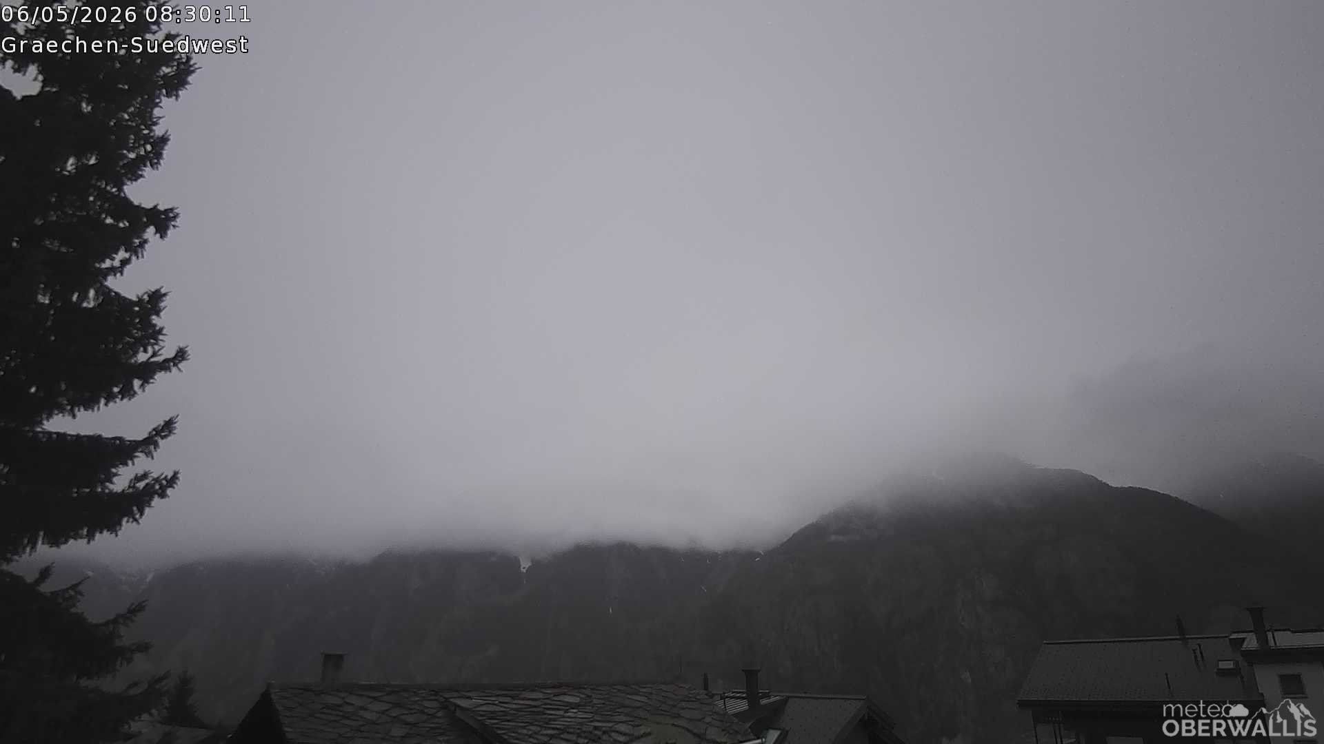 Archiv Foto Webcam Grächen - Blick nach Süd-West