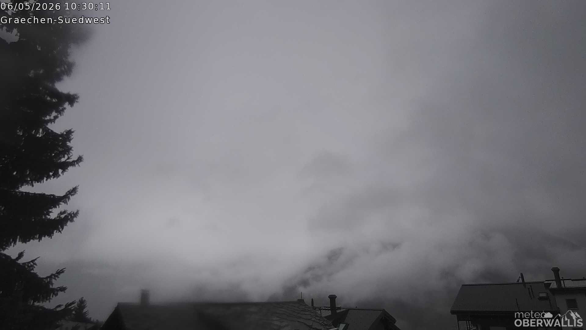 Archiv Foto Webcam Grächen - Blick nach Süd-West