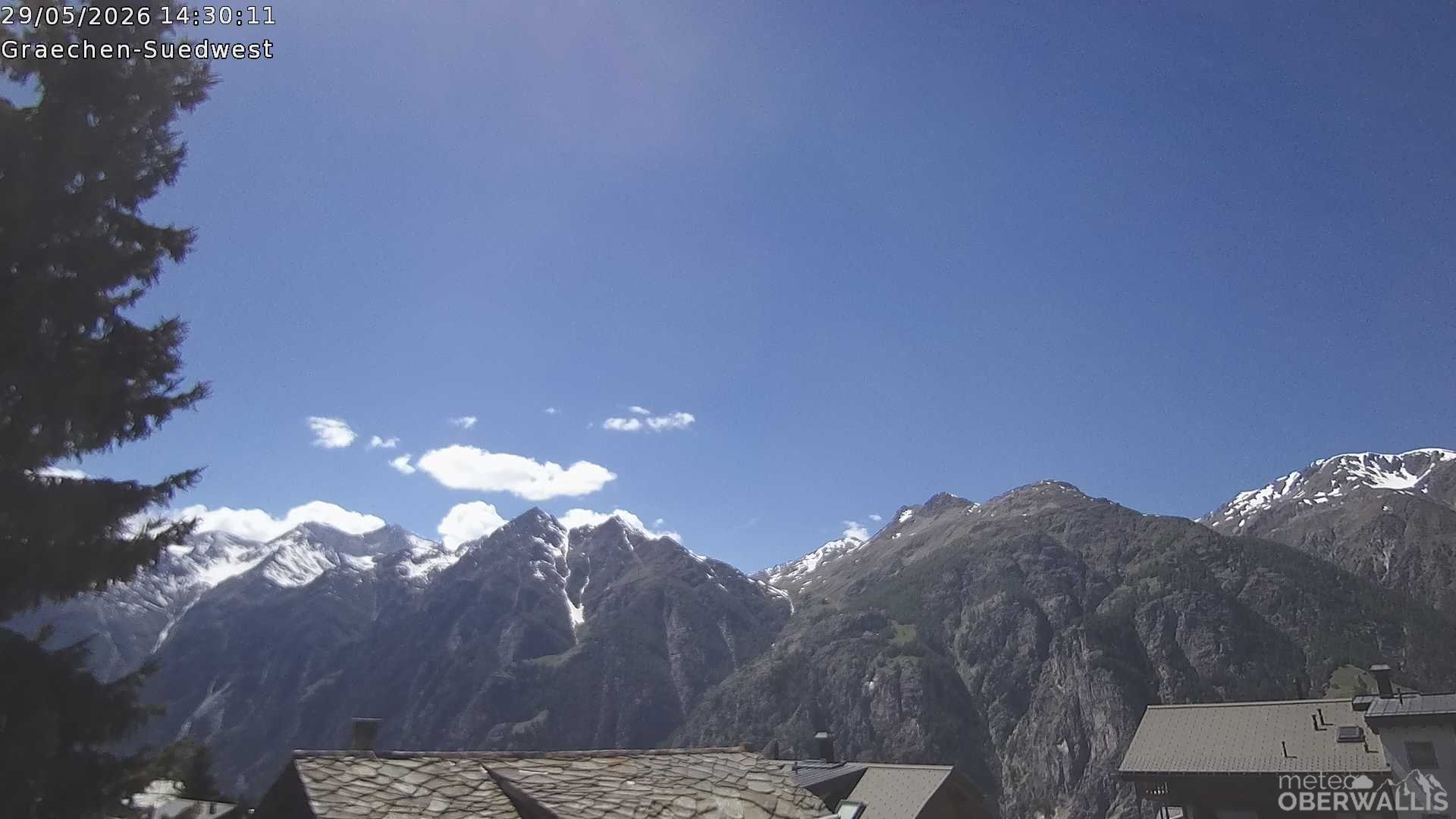 Archiv Foto Webcam Grächen - Blick nach Süd-West