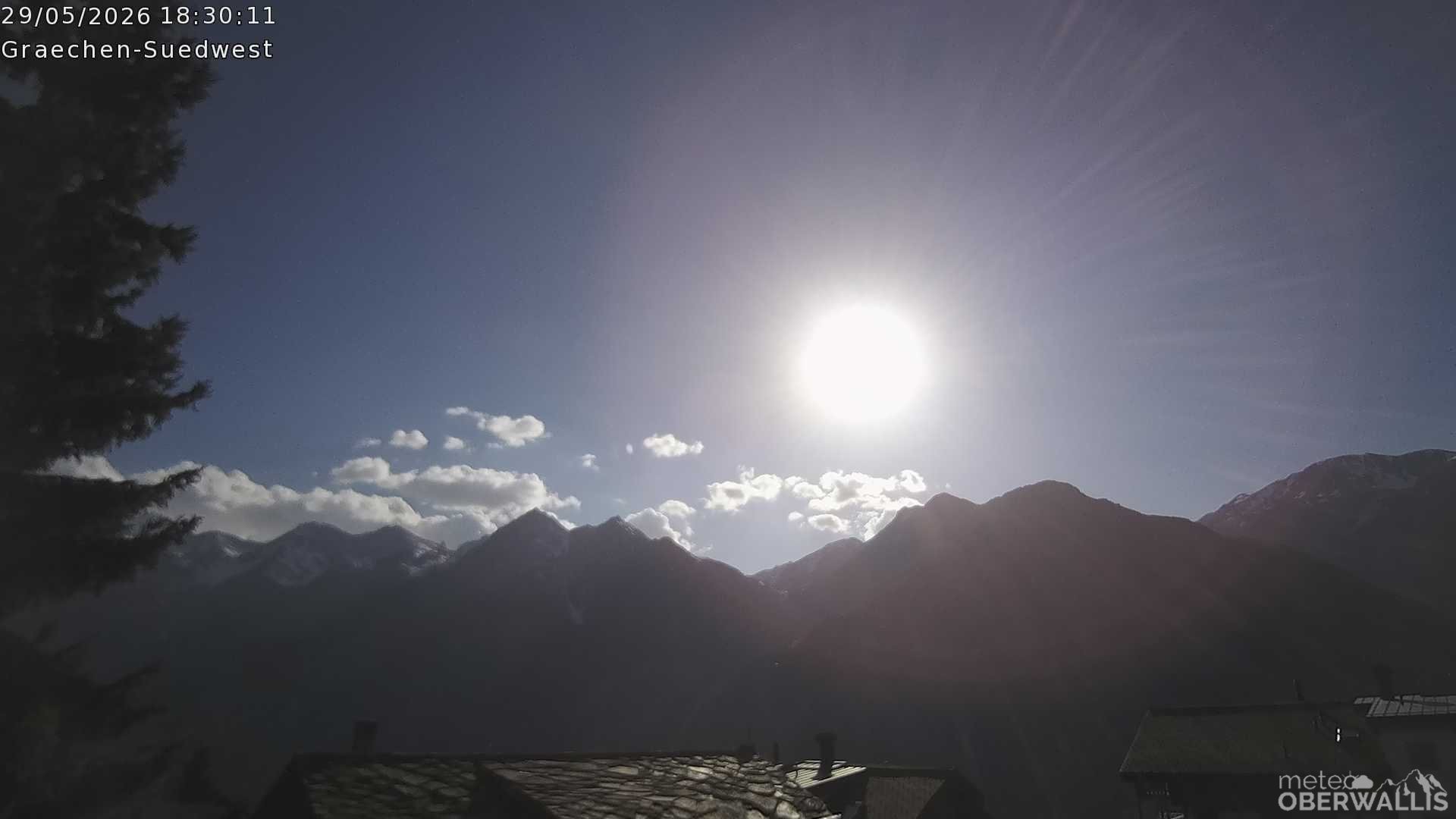 Archiv Foto Webcam Grächen - Blick nach Süd-West