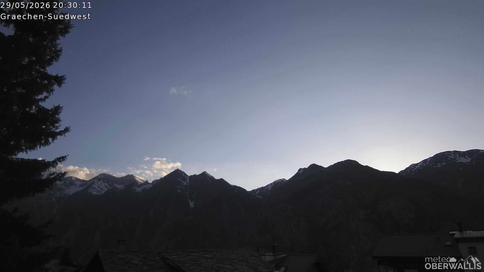 Archiv Foto Webcam Grächen - Blick nach Süd-West