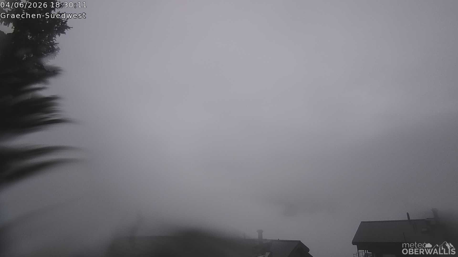 Archived image Webcam Grächen - South-West: Weisshorn