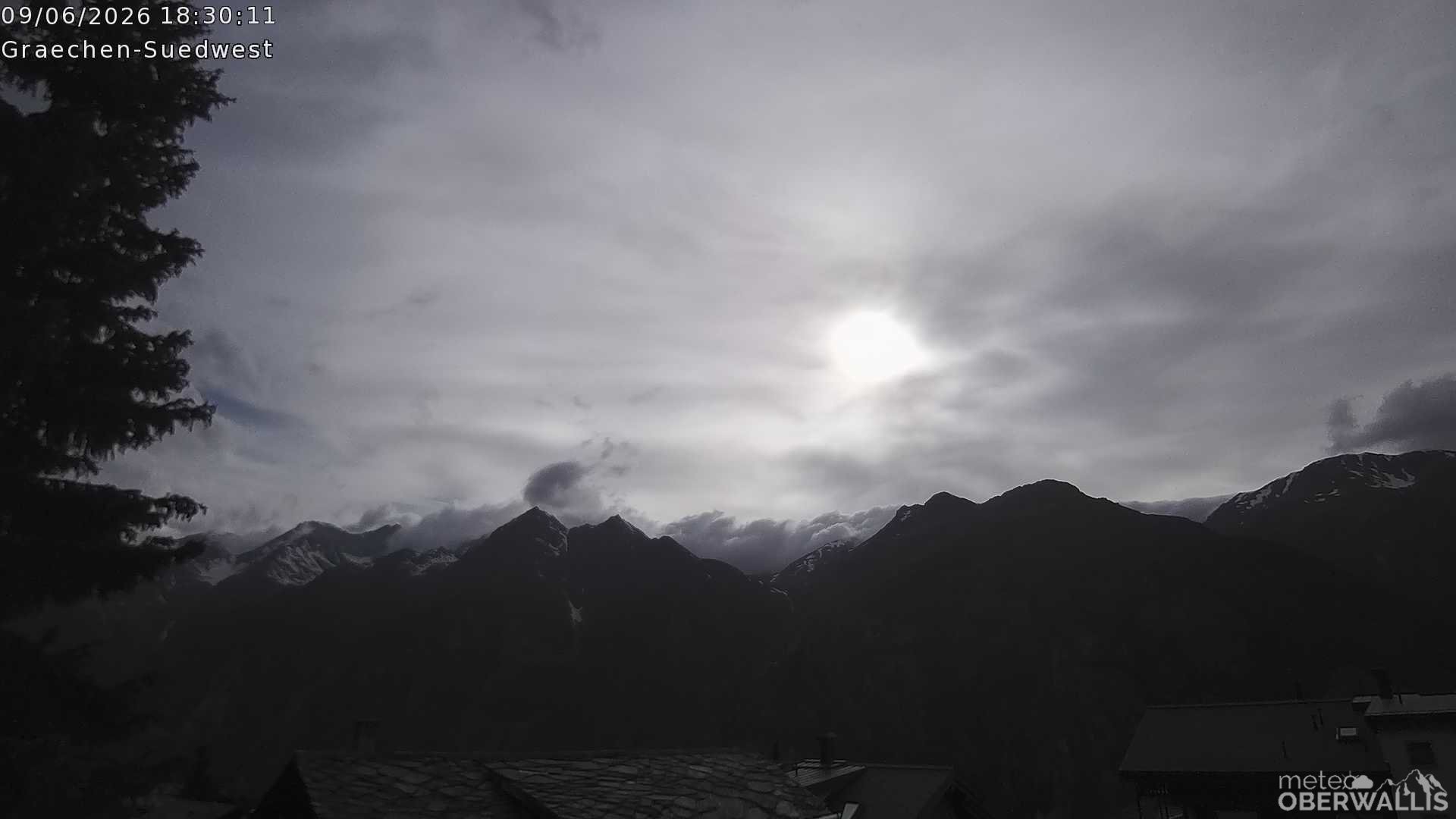 Archiv Foto Webcam Grächen - Blick nach Süd-West