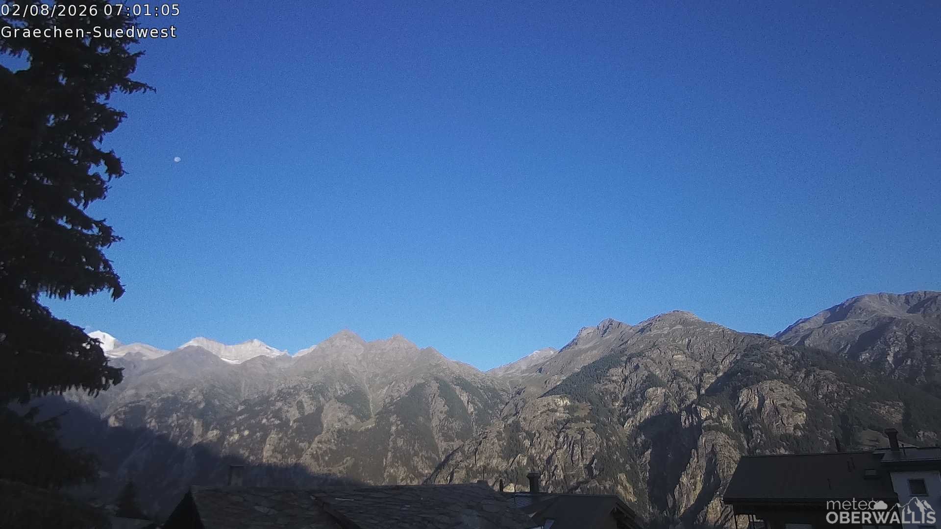 Archiv Foto Webcam Grächen - Blick nach Süd-West