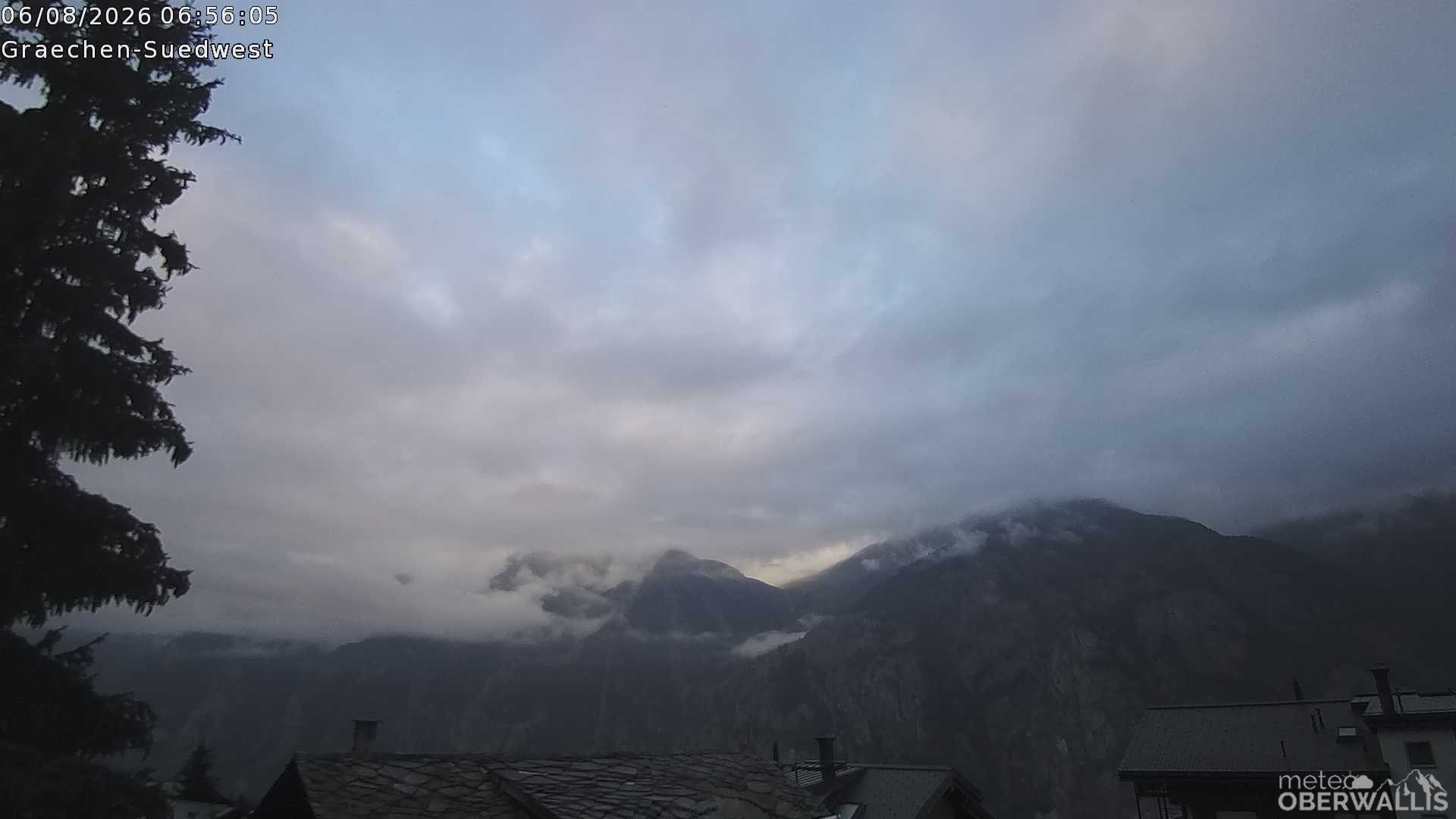 Archiv Foto Webcam Grächen - Blick nach Süd-West
