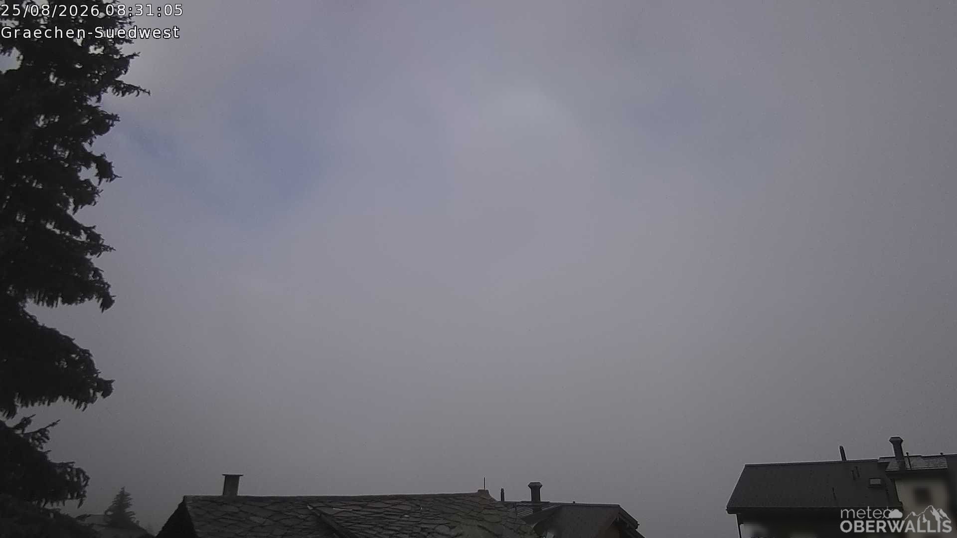 Archived image Webcam Grächen - South-West: Weisshorn