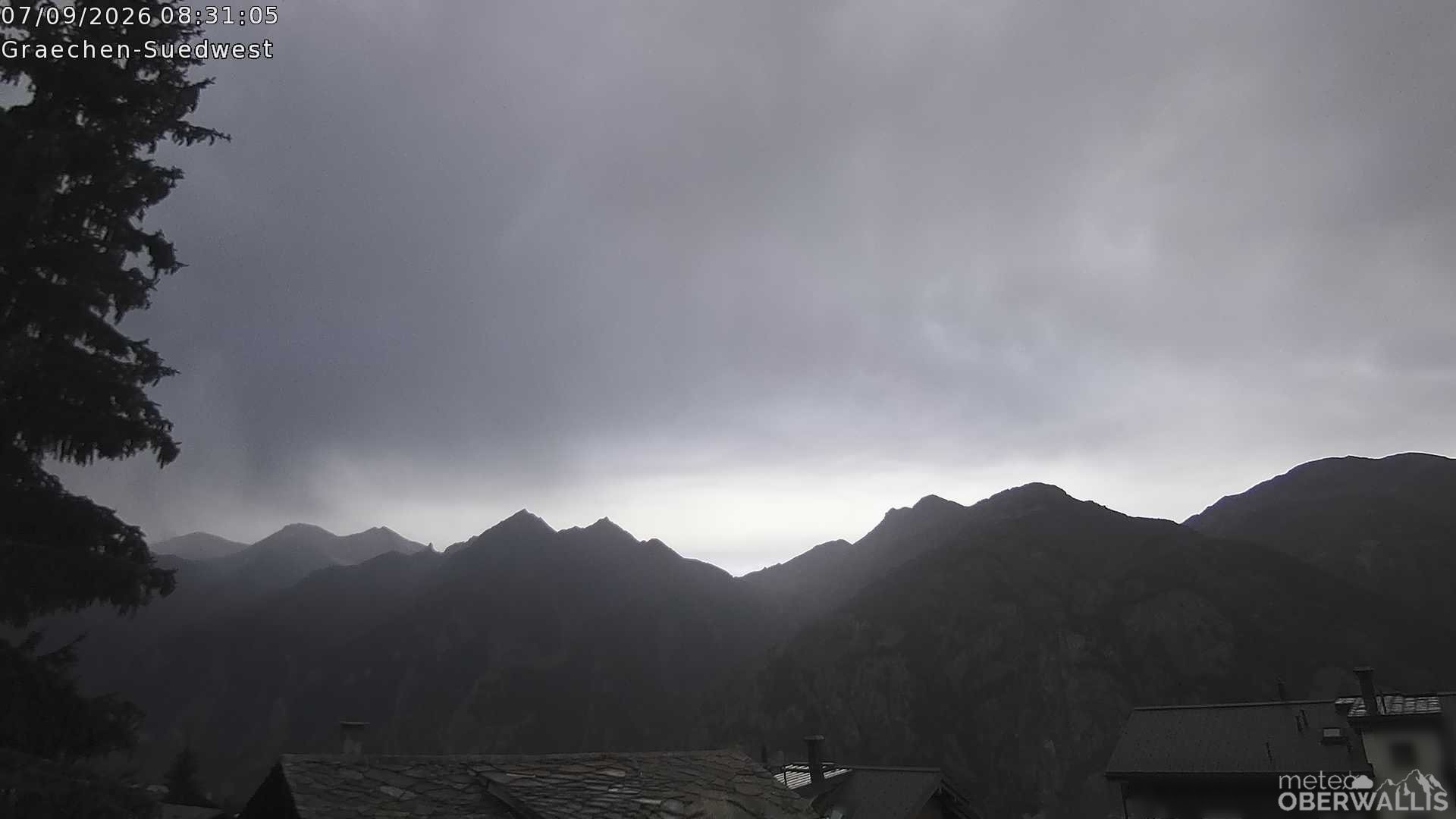 Archiv Foto Webcam Grächen - Blick nach Süd-West