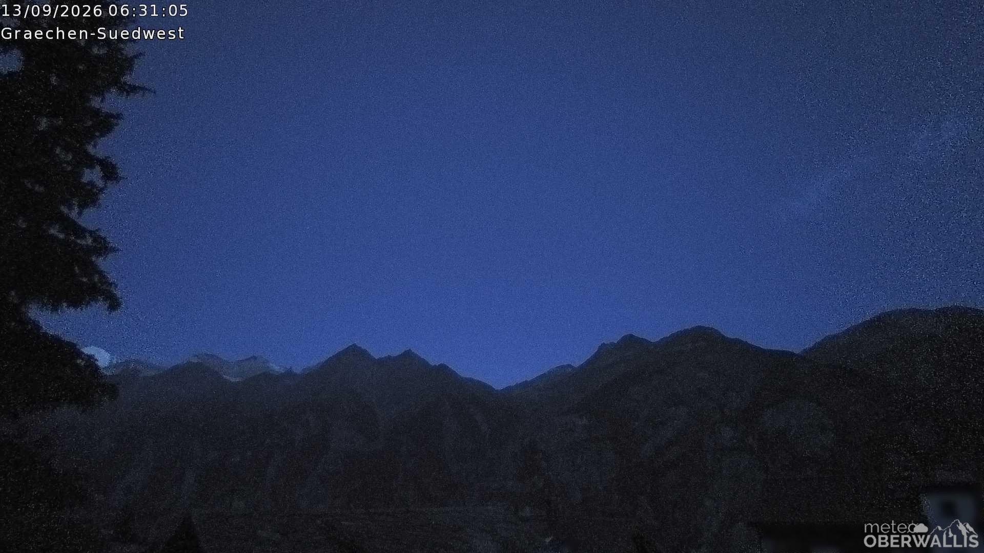 Archiv Foto Webcam Grächen - Blick nach Süd-West