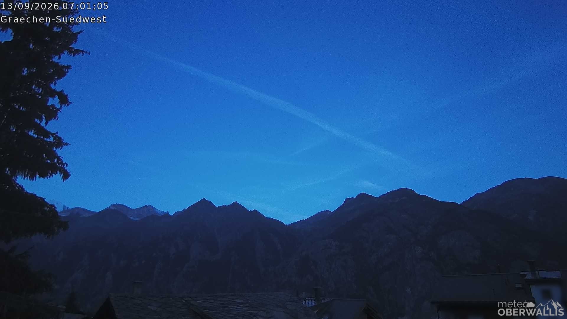 Archiv Foto Webcam Grächen - Blick nach Süd-West