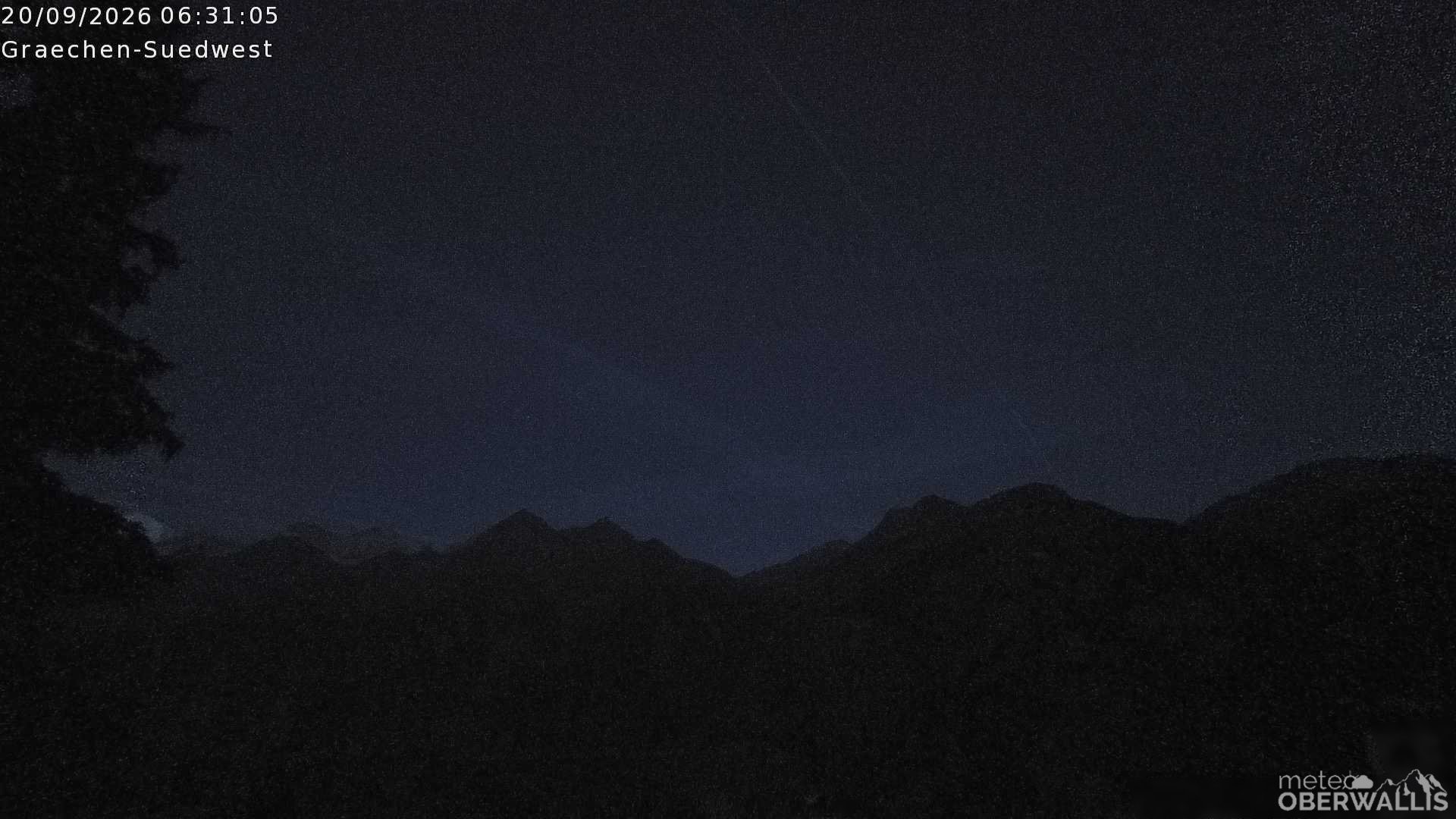 Archived image Webcam Grächen - South-West: Weisshorn